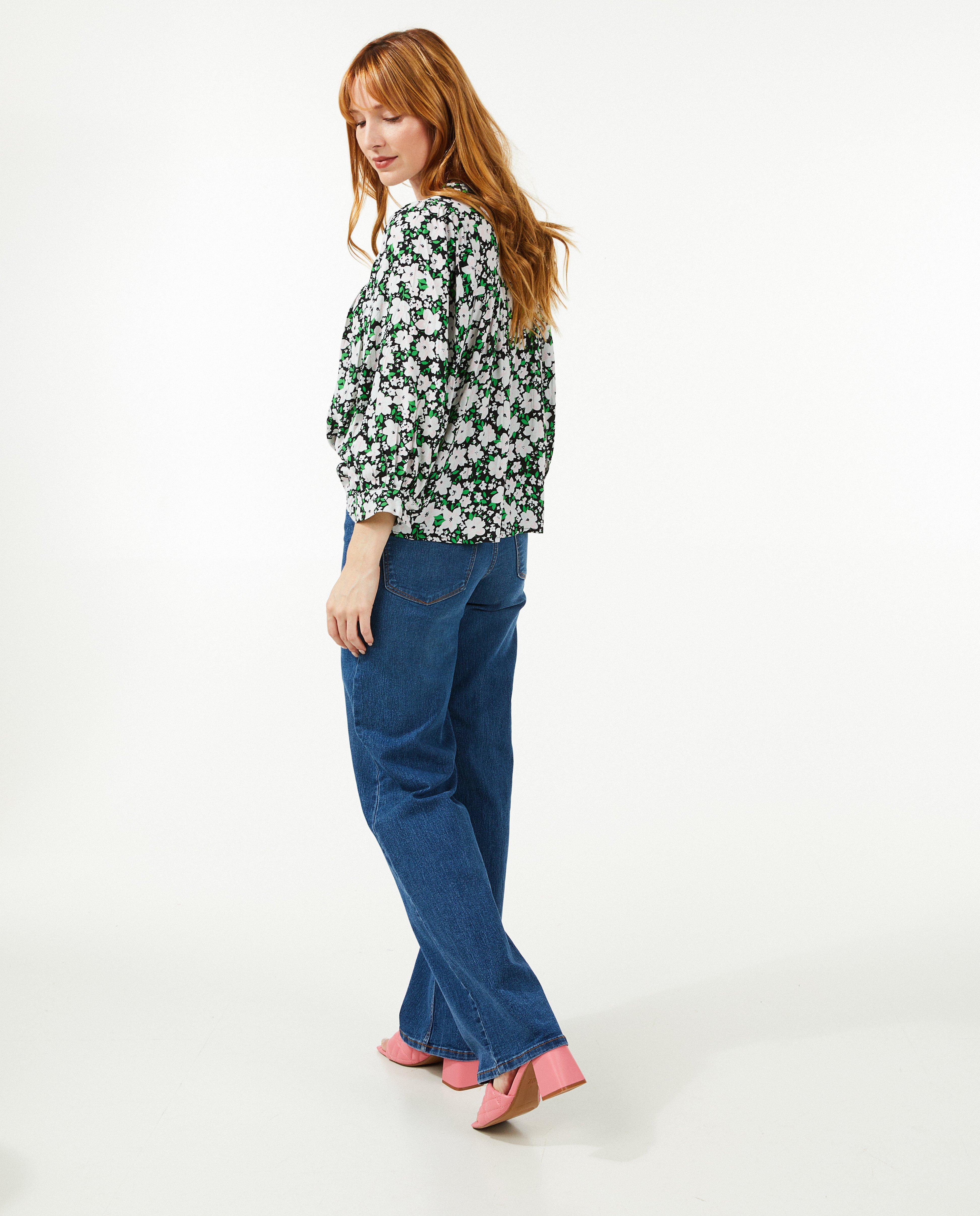 Jeans - Jeans bleu à jambes larges