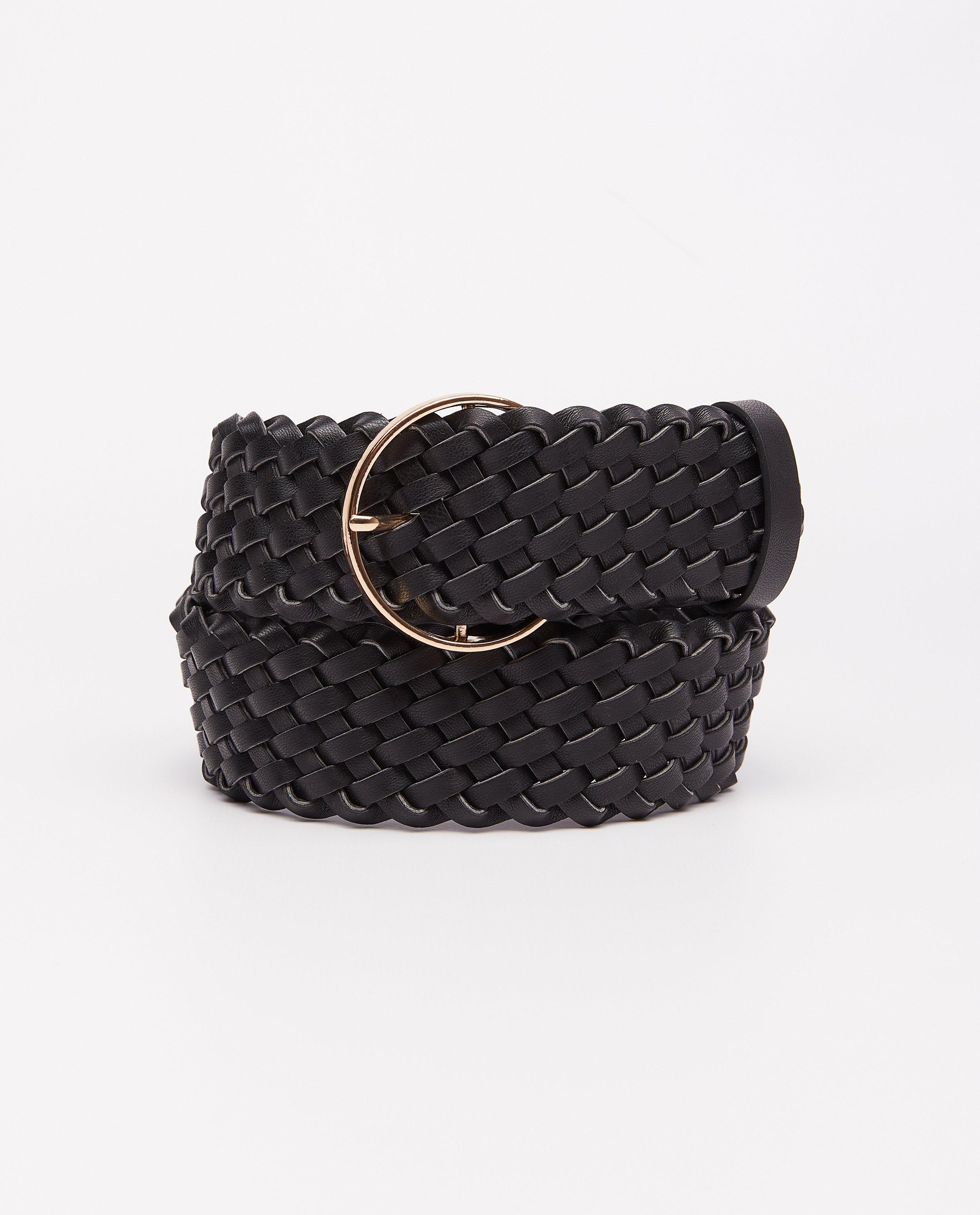 Ceinture noire tressée - null - Pieces