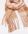 Breigoed - Beige-roze sjaal met ruiten