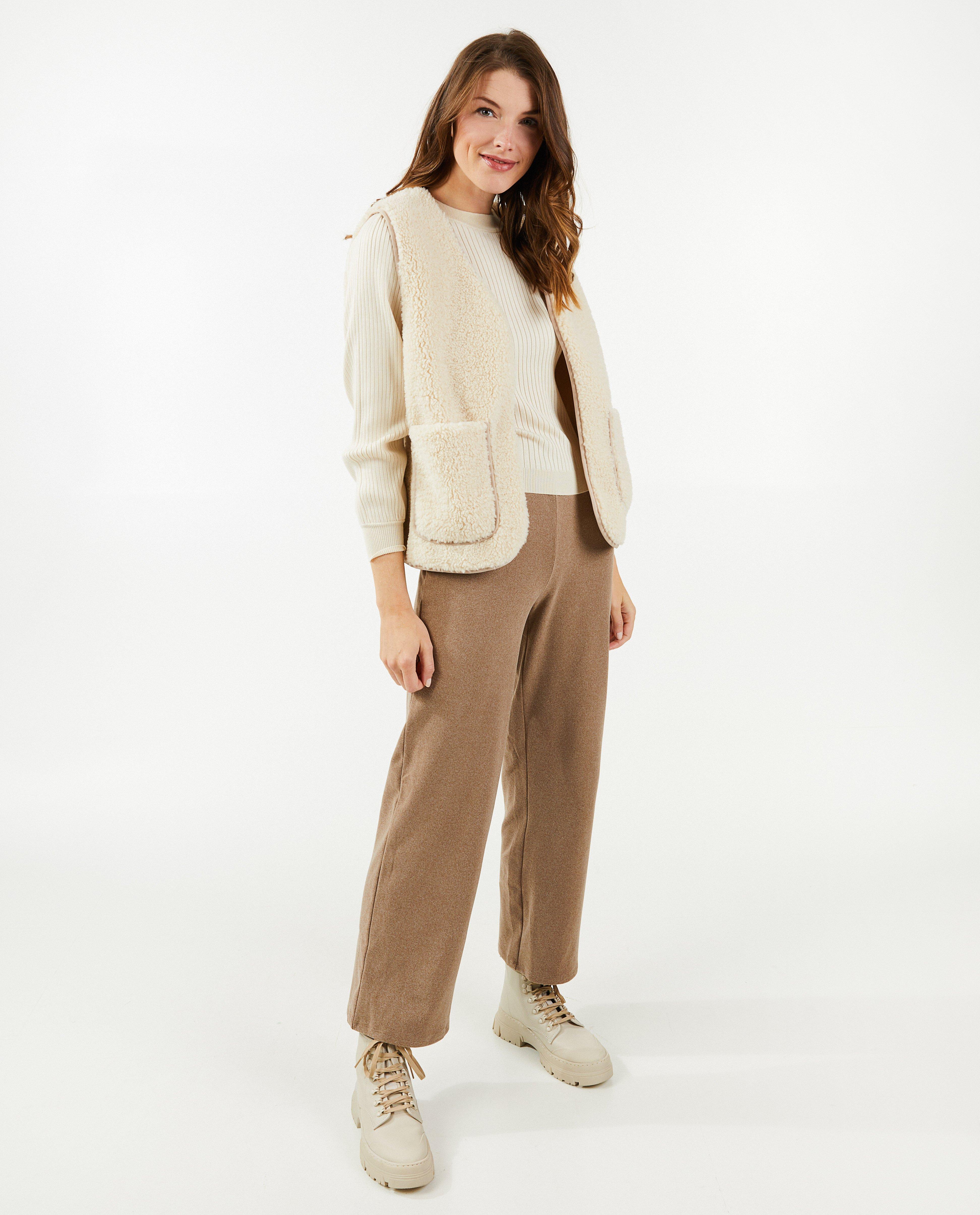 Pantalon doux, coupe à jambes larges - null - Pieces