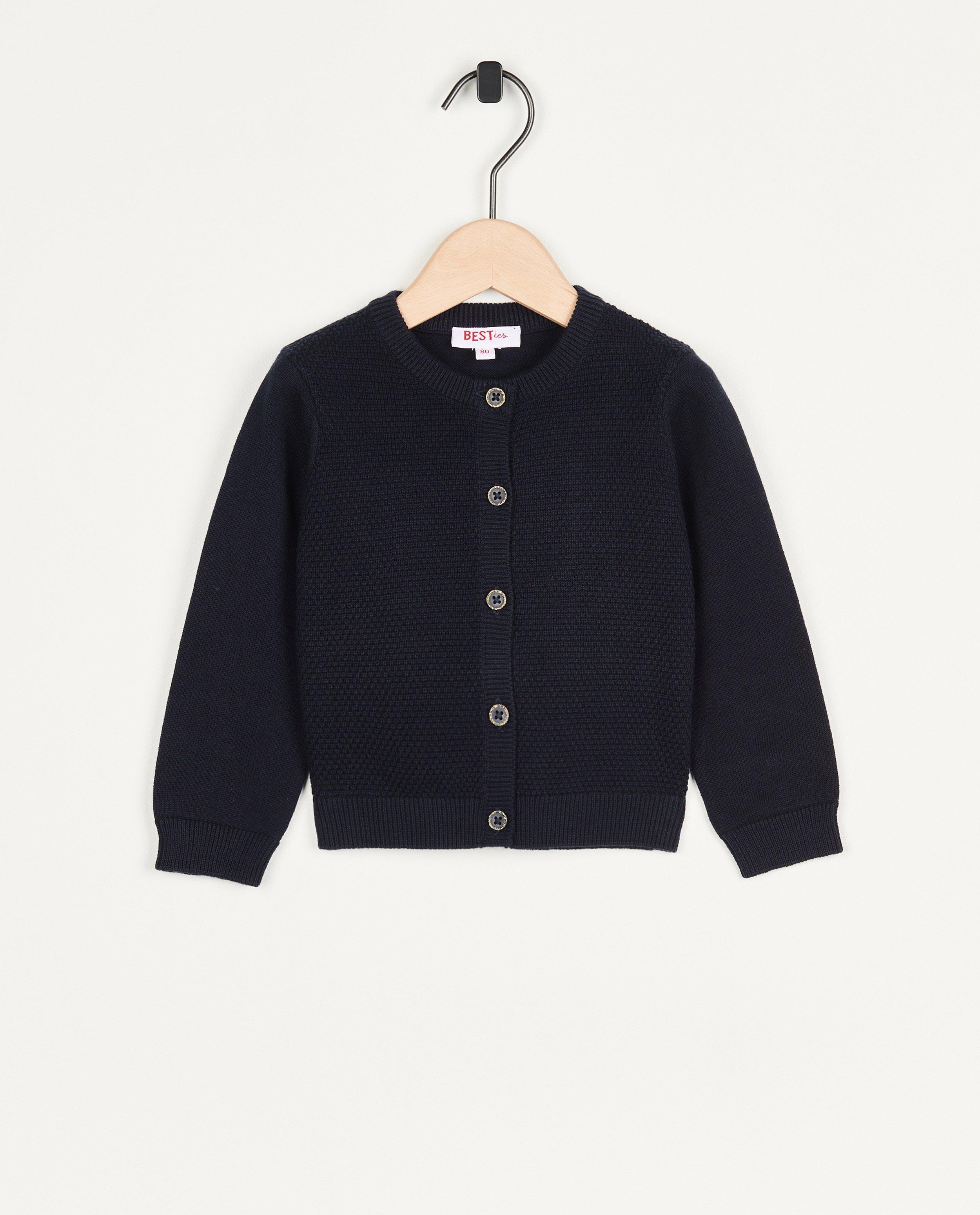 Cardigan - Kakigroene cardigan met structuur