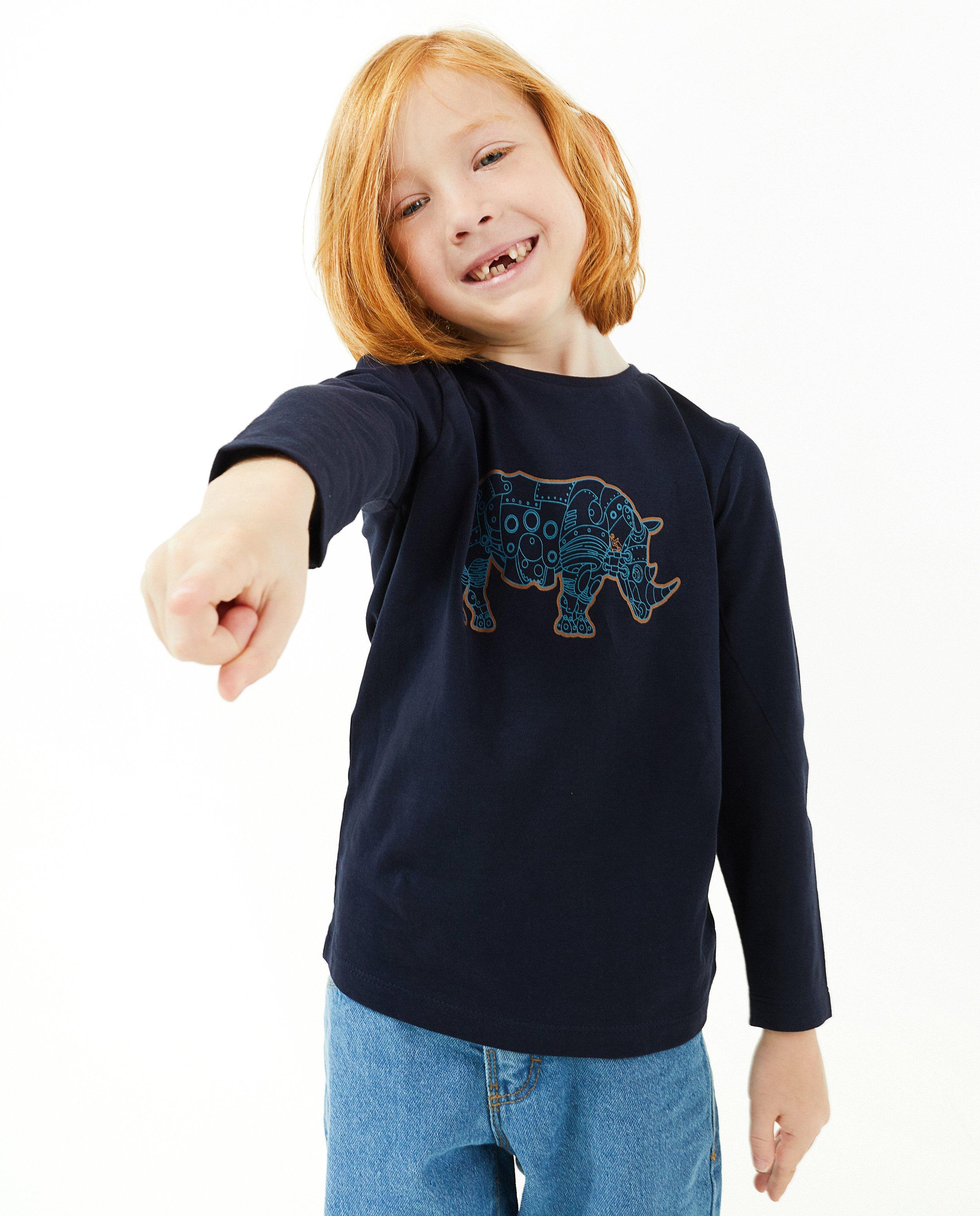 T-shirts - T-shirt bleu foncé à imprimé