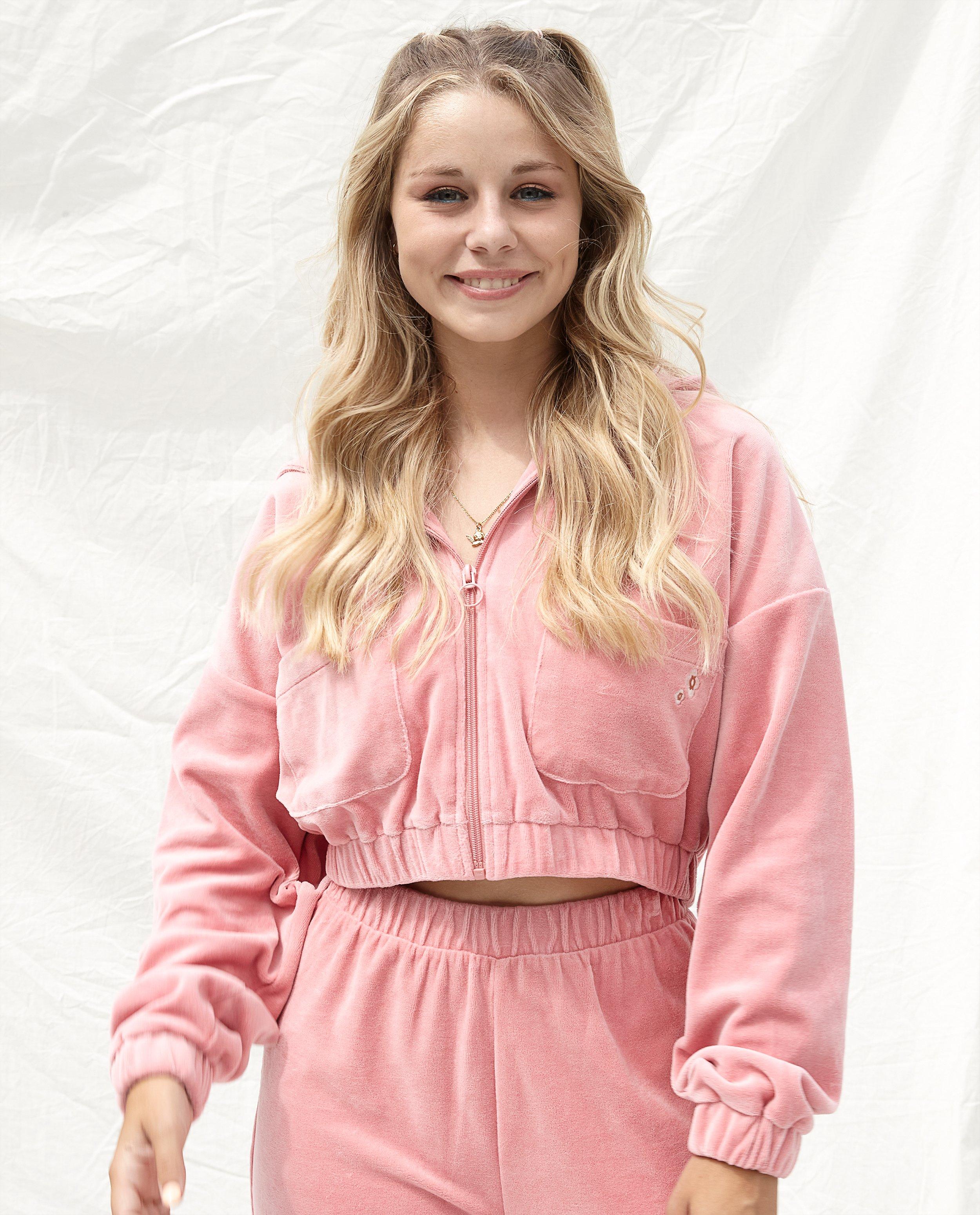Cardigans - Gilet molletonné rose en velours