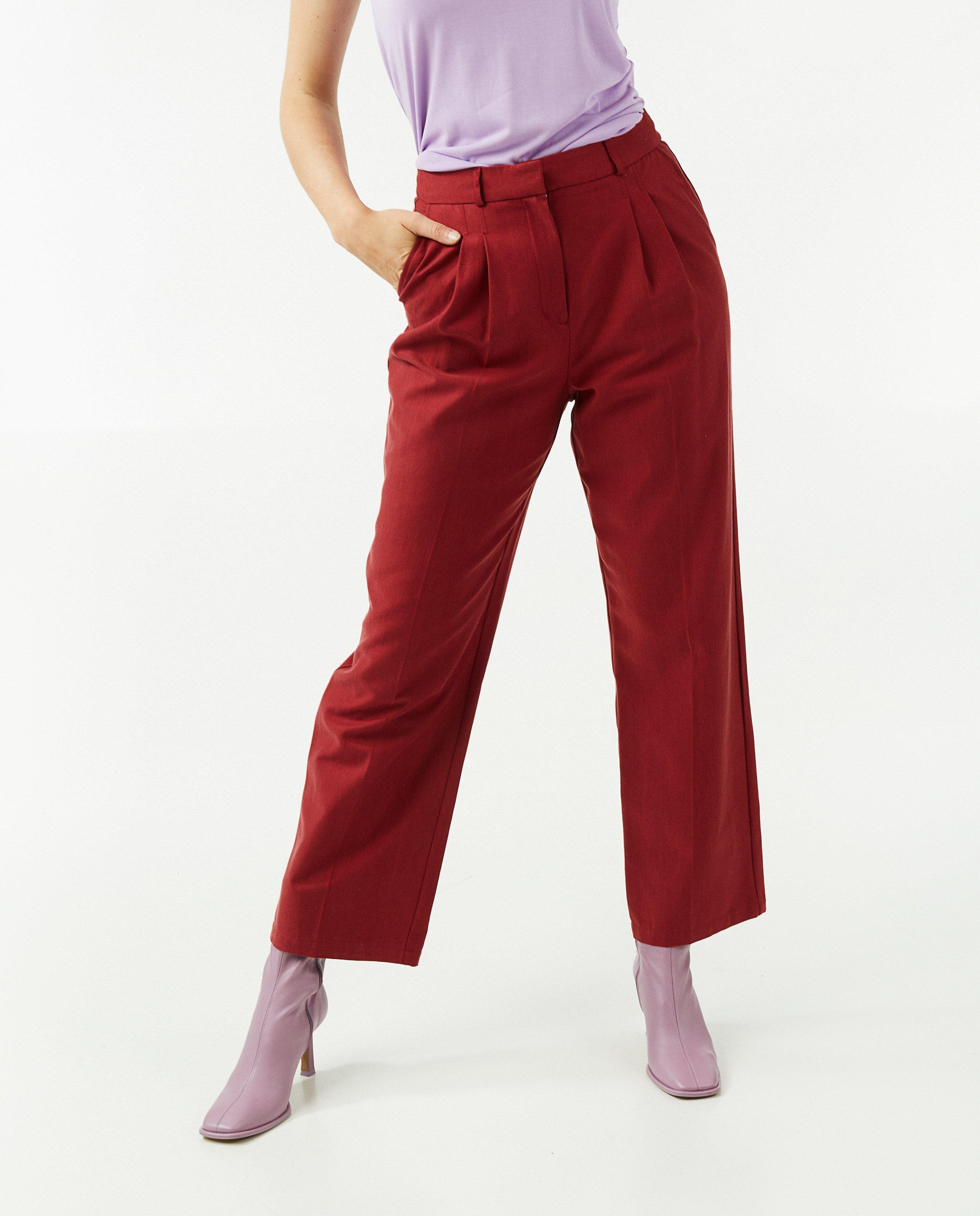 Broeken - Rode broek met neepjes Sora