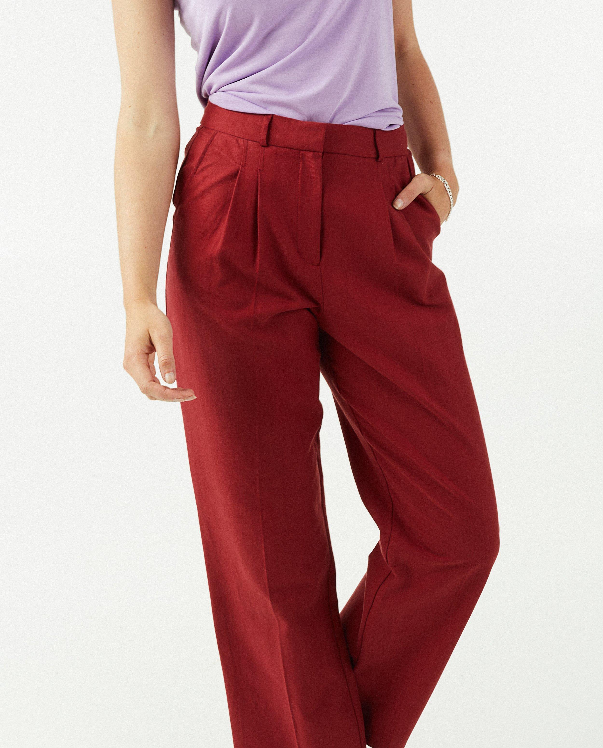 Broeken - Rode broek met neepjes Sora