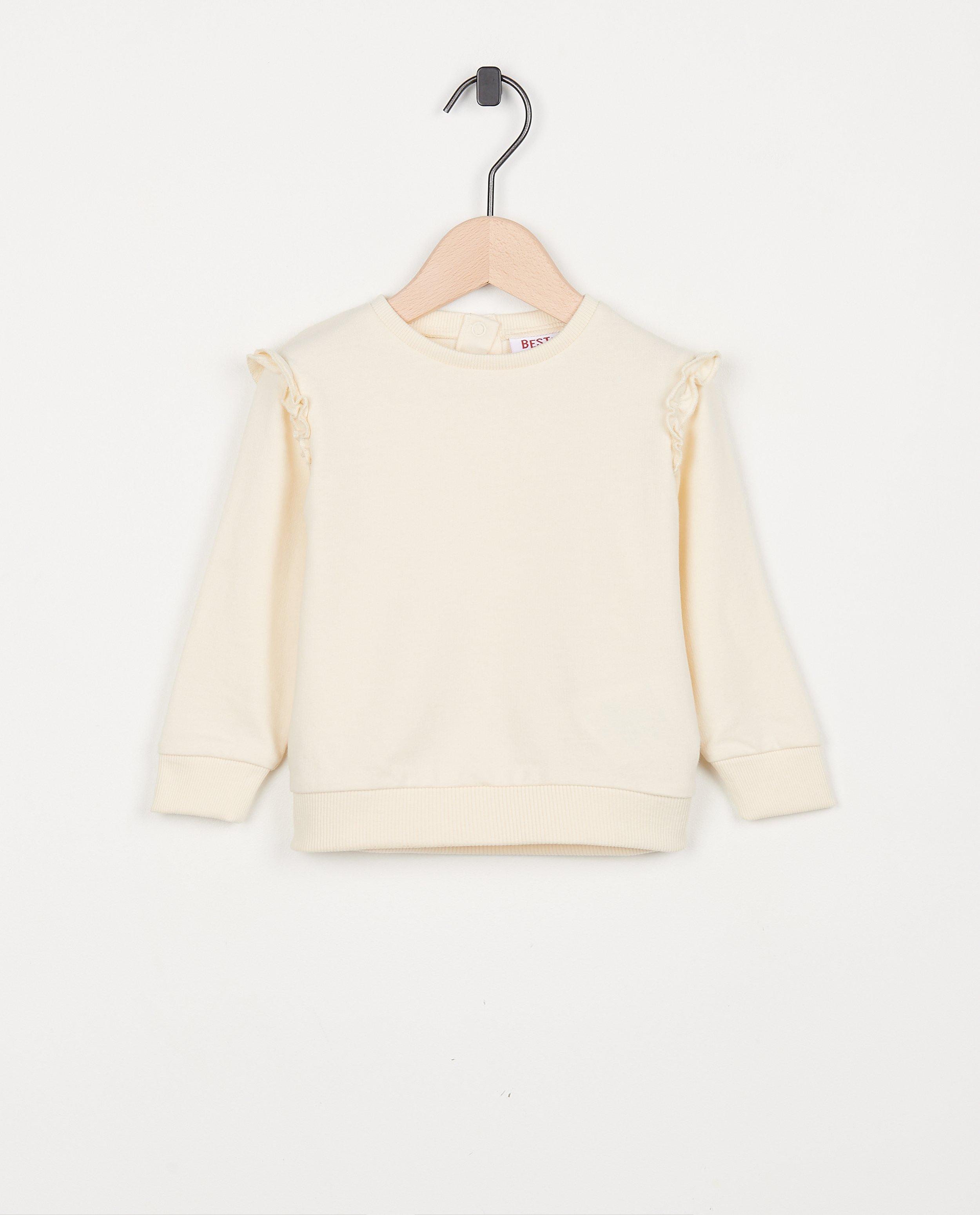 Ecru sweater met ruches - null - Besties