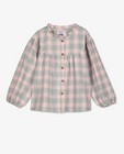 Hemden - Roze blouse met ruitpatroon