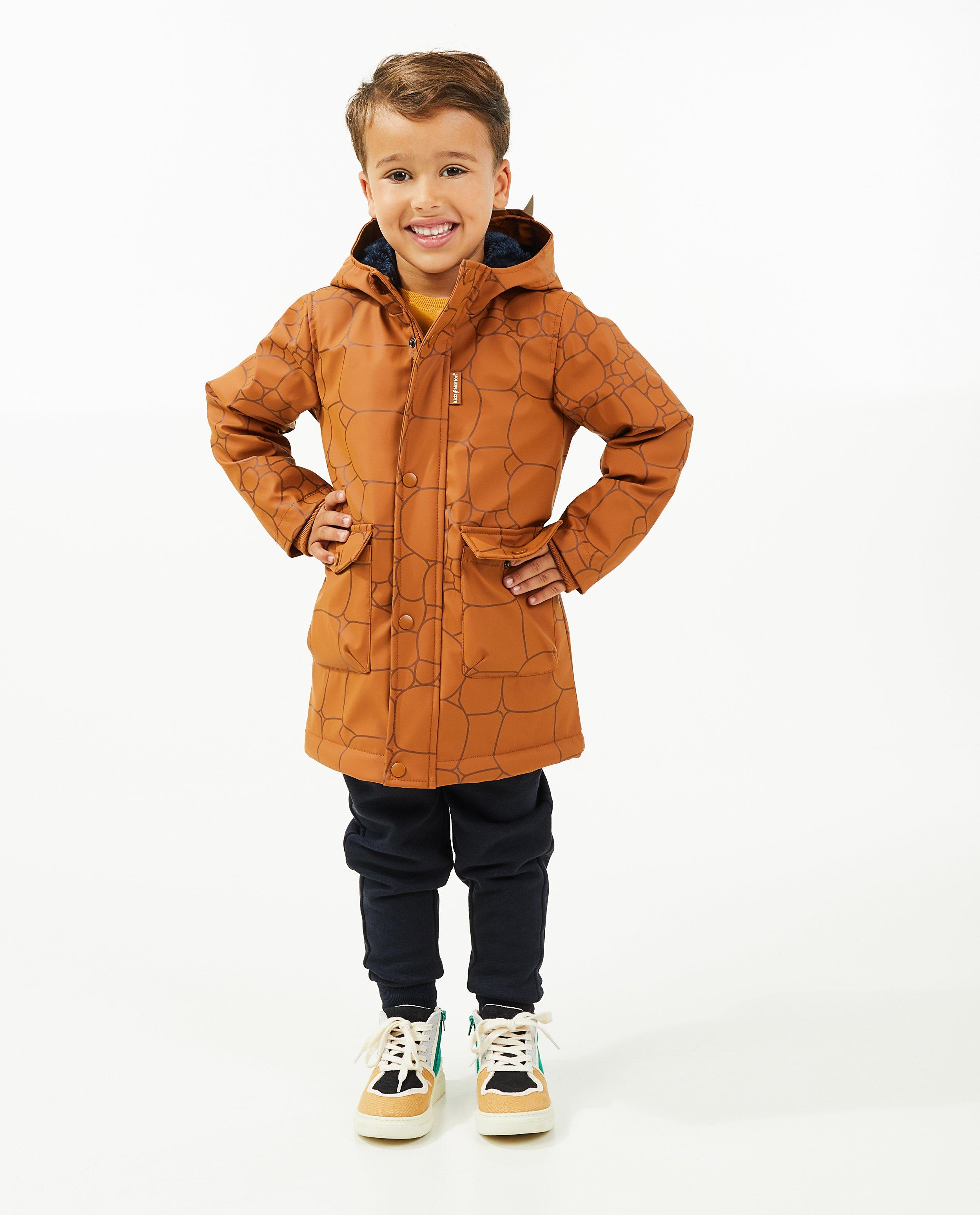 Oranje jas met dinoprint - null - Kidz Nation