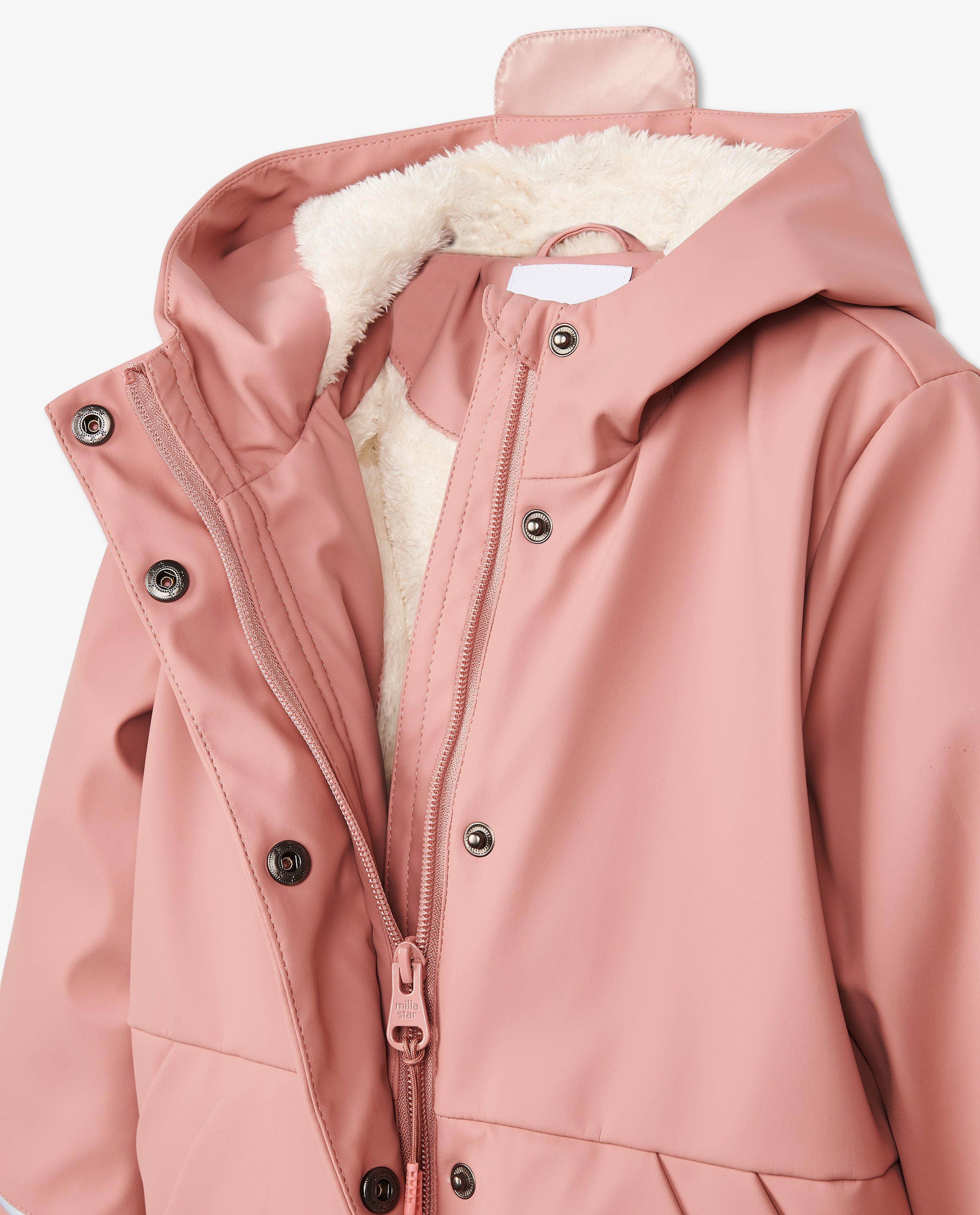 Teddys - Manteau rose en caoutchouc avec un imprimé licorne