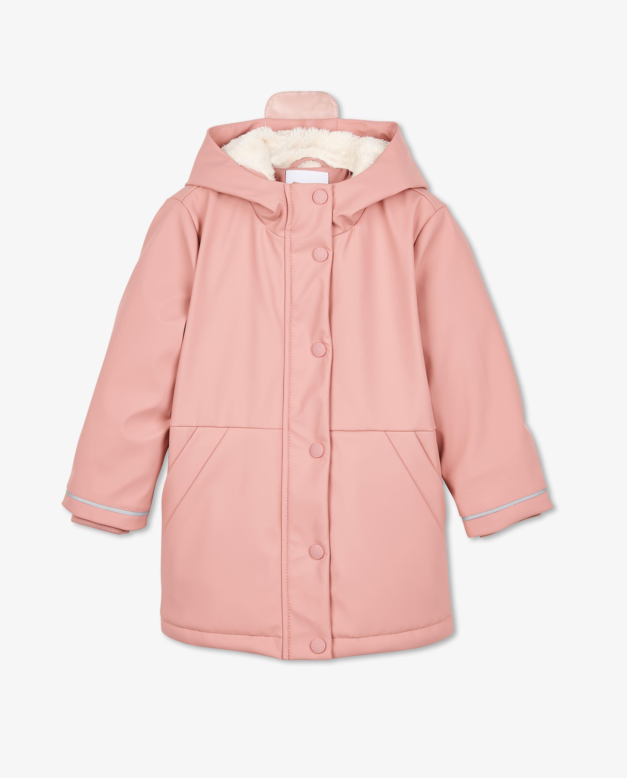 Teddys - Manteau rose en caoutchouc avec un imprimé licorne