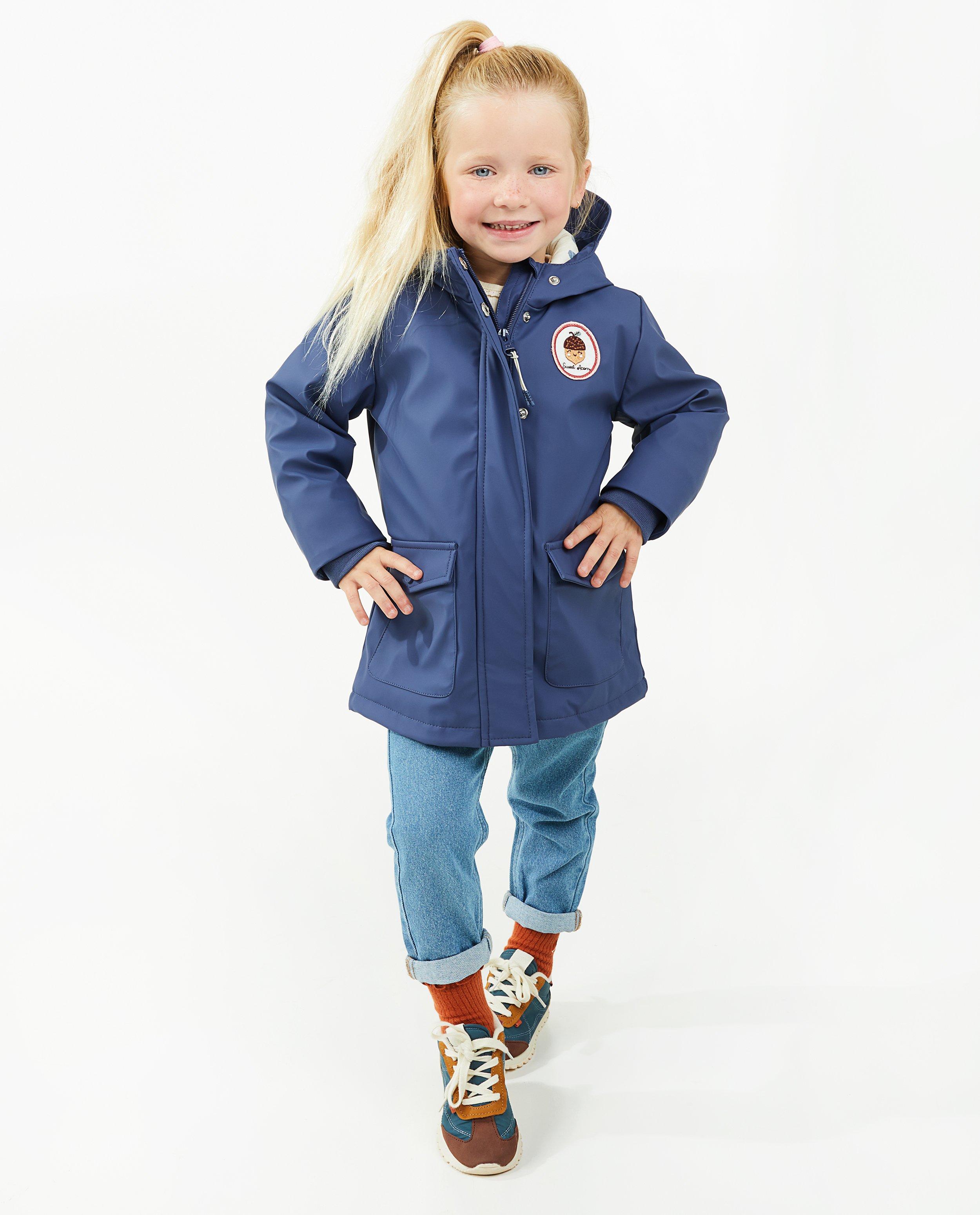 Rubberen regenjas in blauw