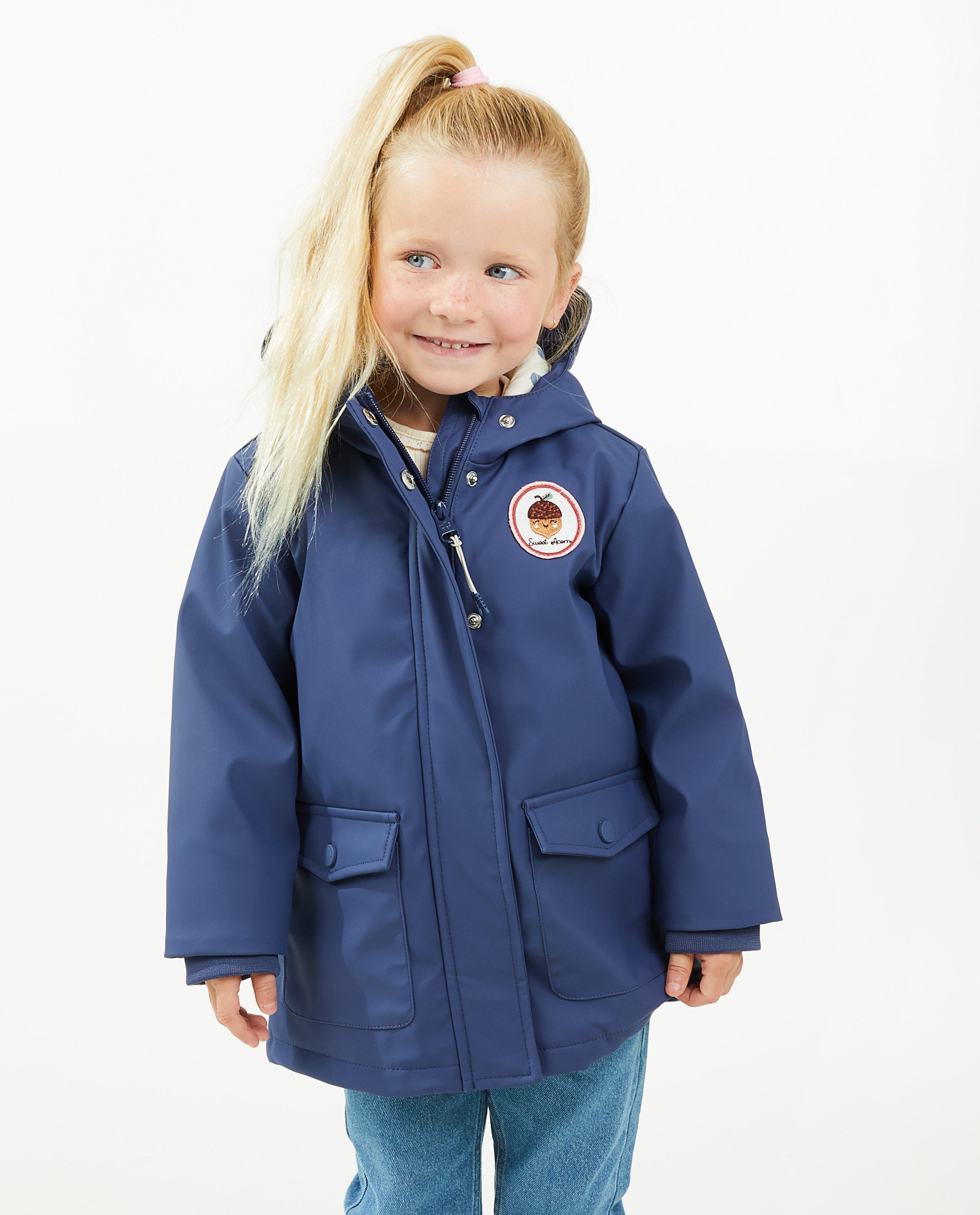 Poncho's en teddy's - Rubberen regenjas in blauw