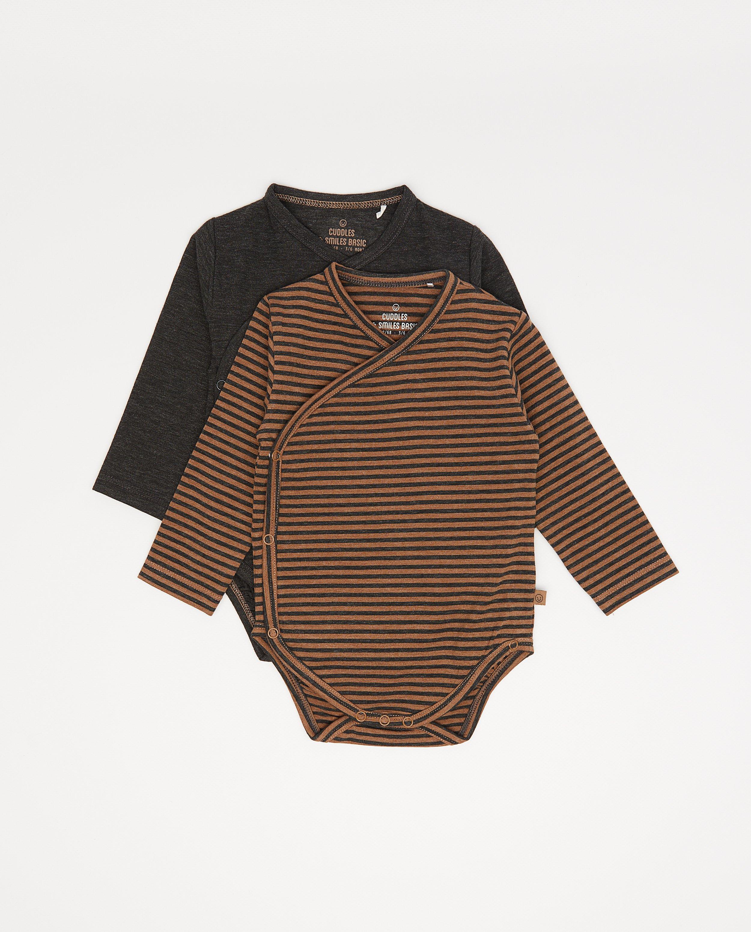 Set van 2 rompers met overslag - Product Detail - bruin - afbeelding nummer 1