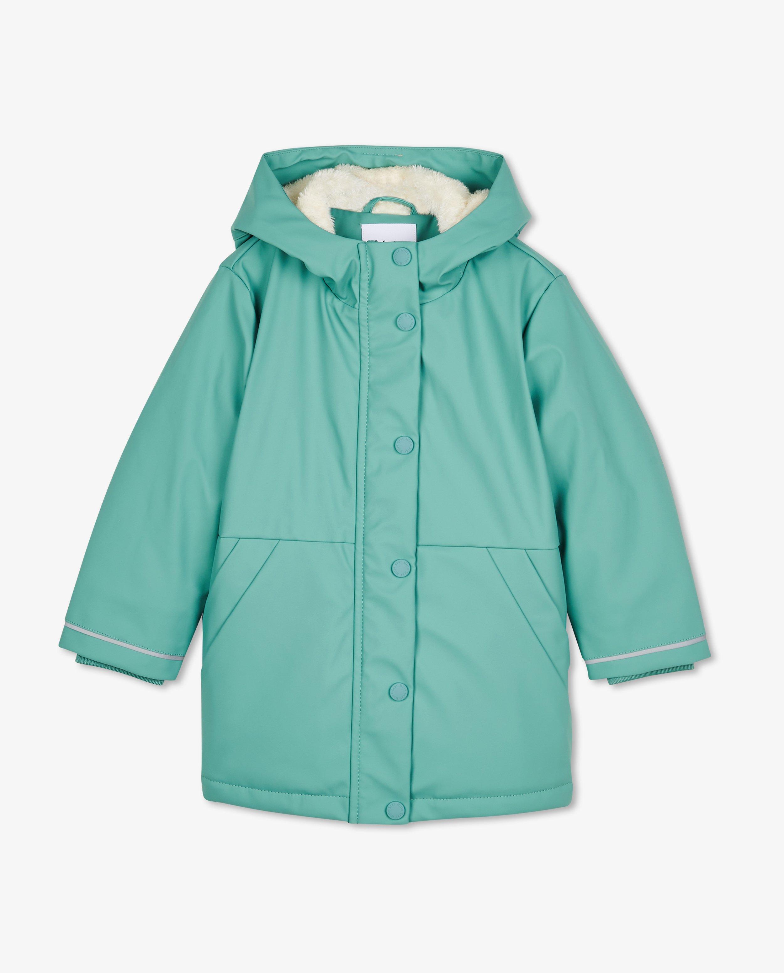 Poncho's en teddy's - Blauwe rubberjas met vogelprint