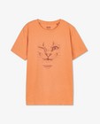T-shirts - Oranje T-shirt met kattenprint