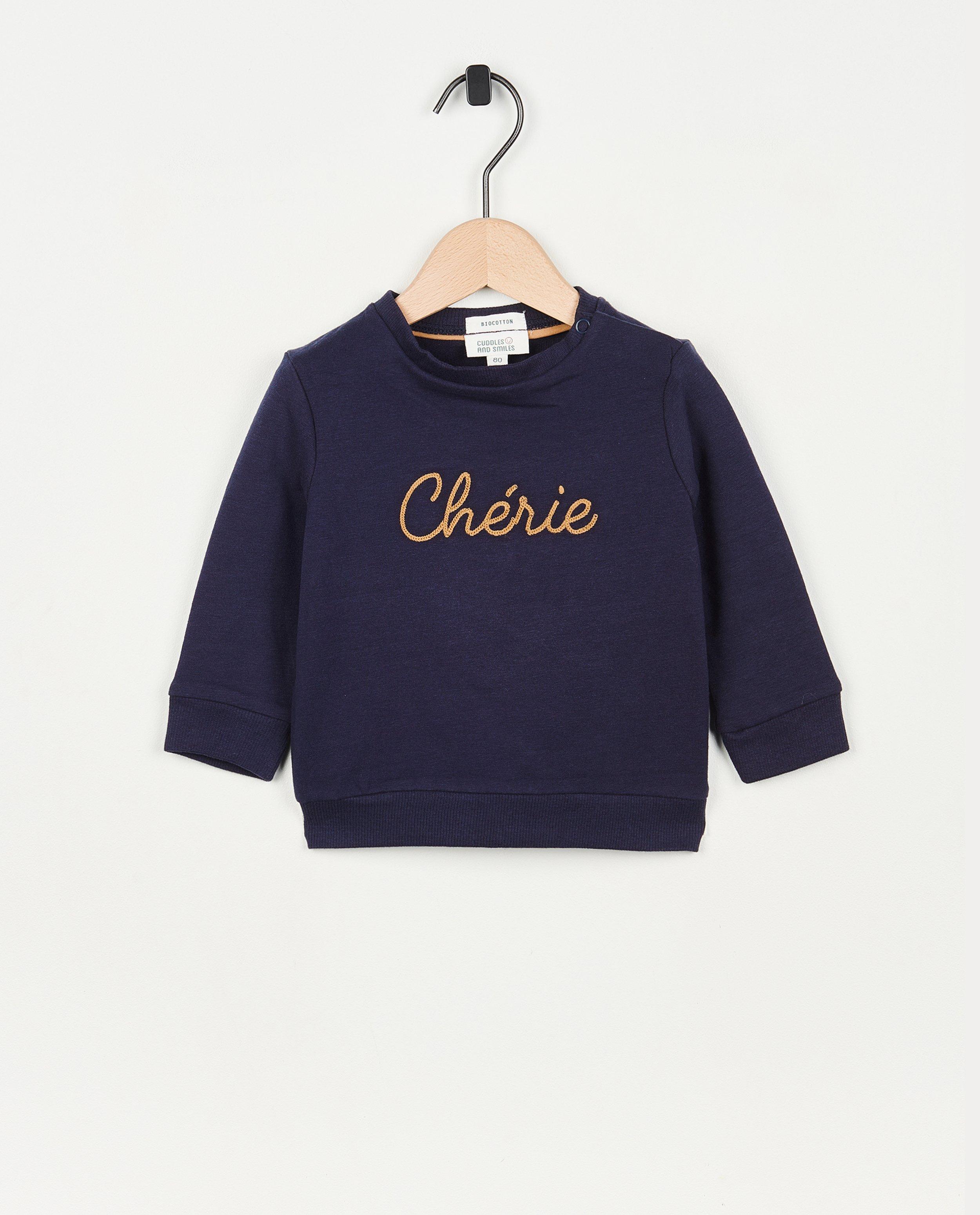 Sweat brun avec une inscription (FR) - null - Cuddles and Smiles