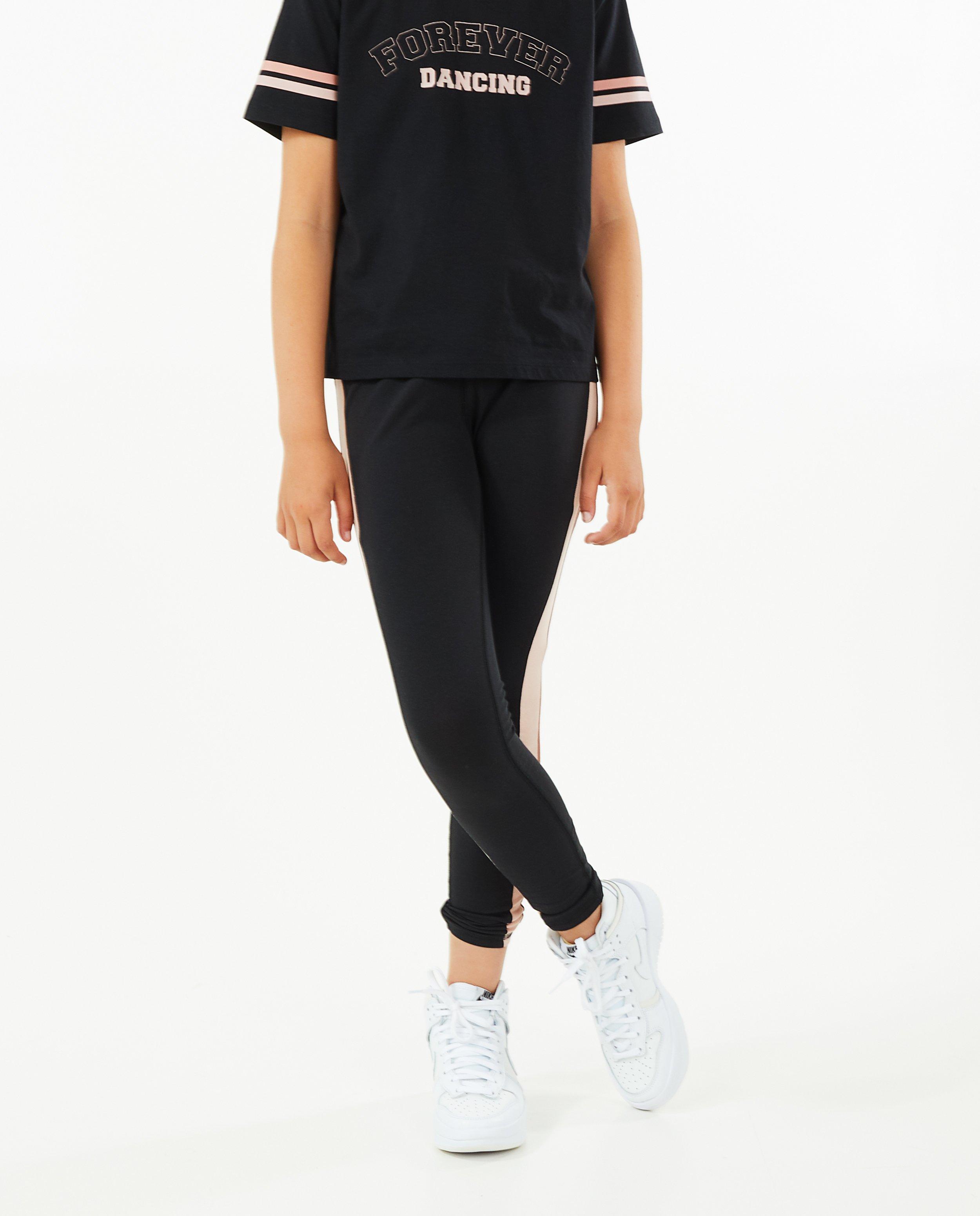 Leggings - Zwarte legging met strepen