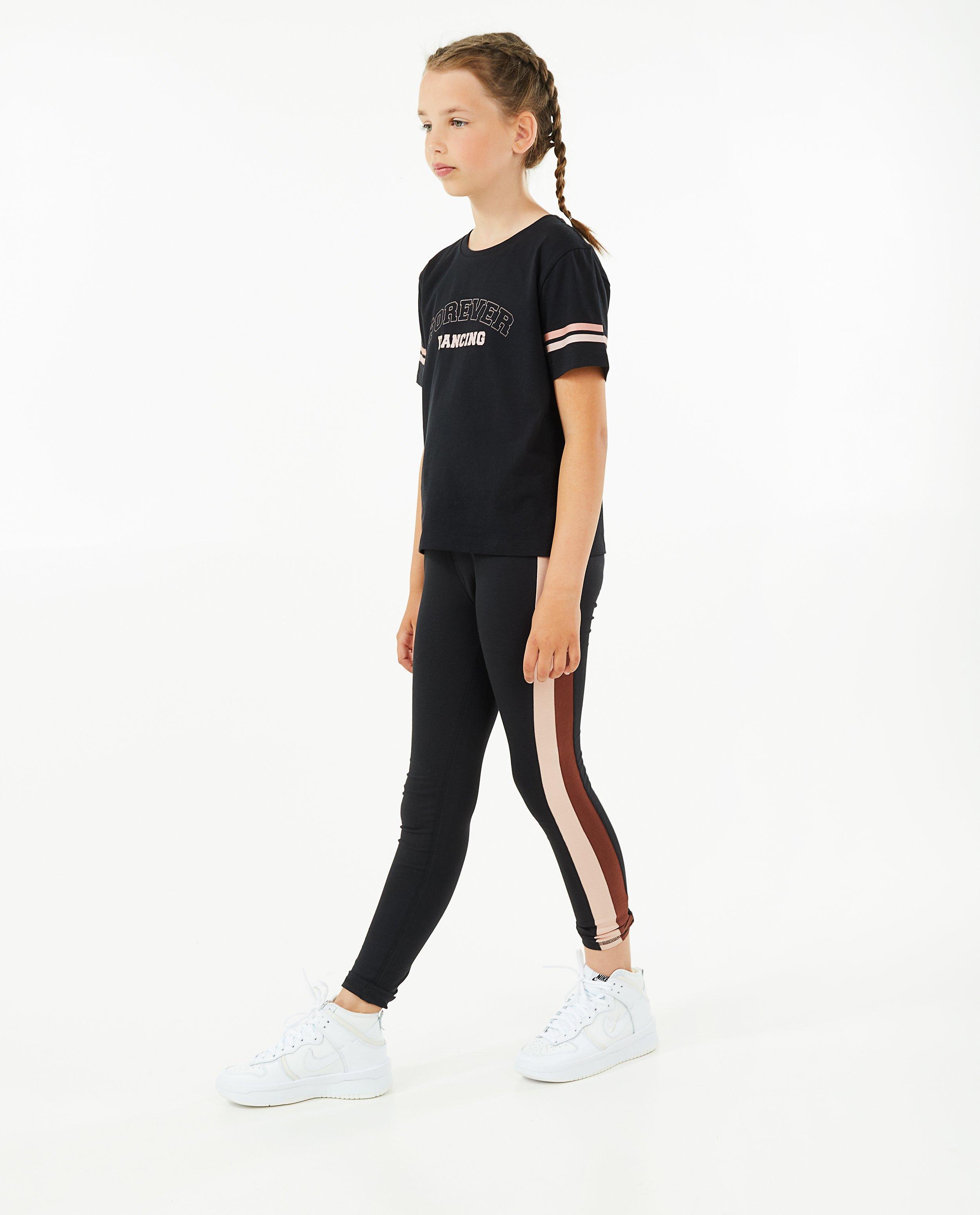 Leggings - Zwarte legging met strepen