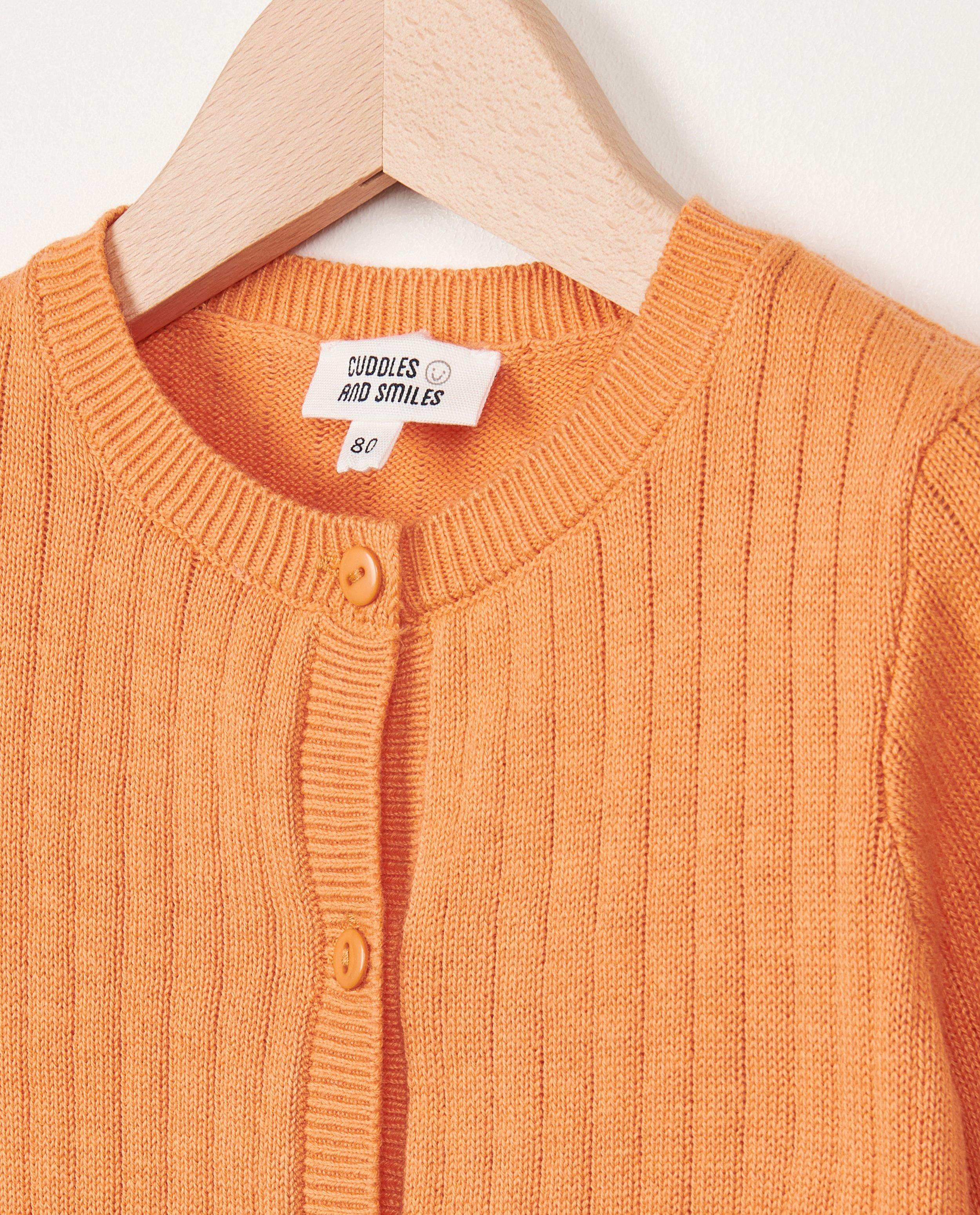 Cardigans - Cardigan orange à motif côtelé