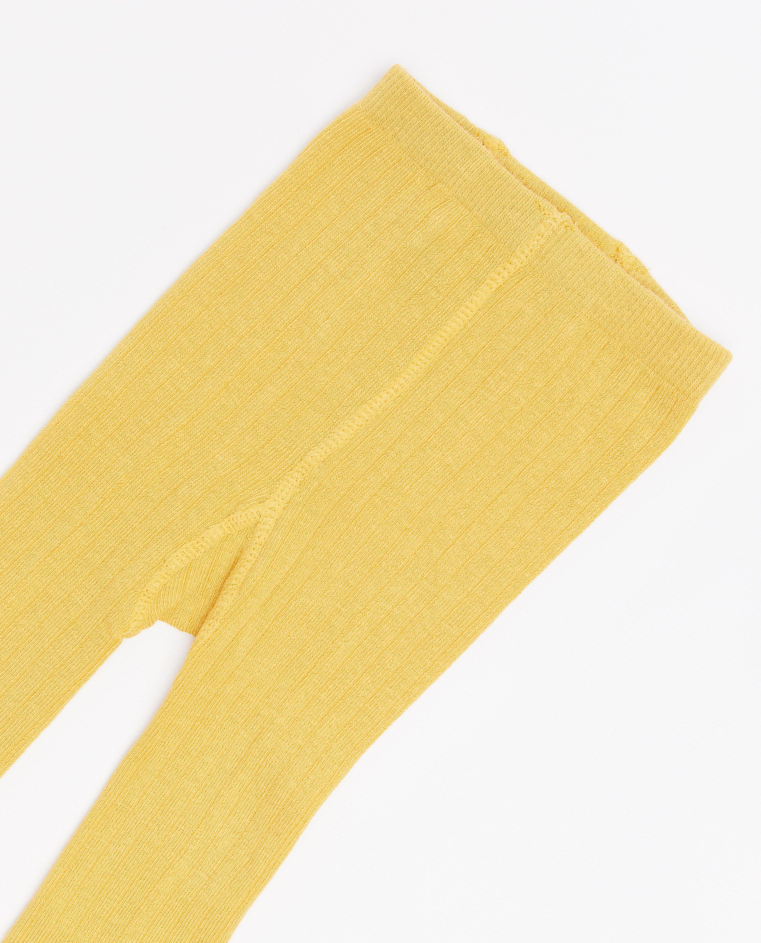 Kousen - Gele kousenbroek met rib