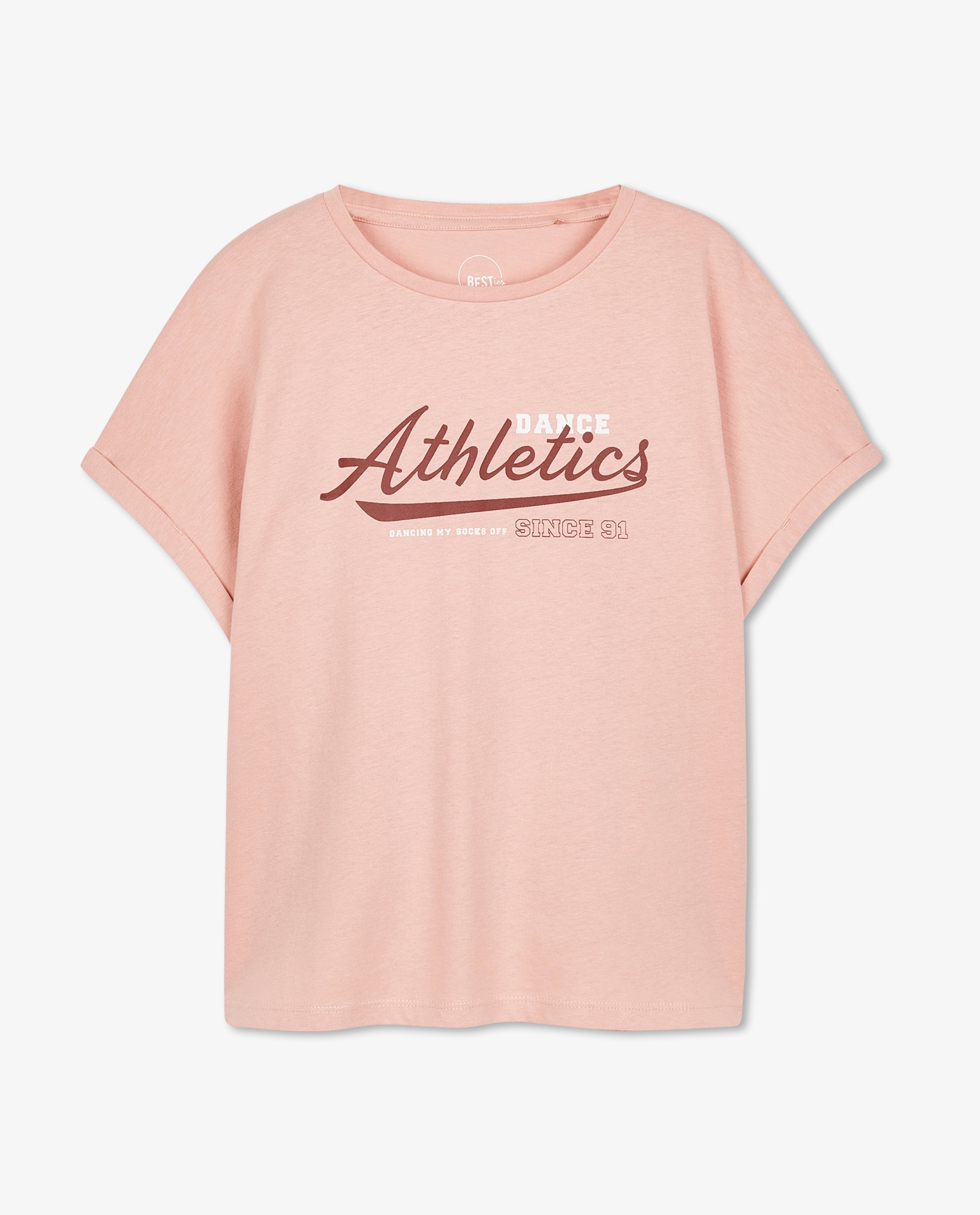 T-shirts - T-shirt rose à inscription