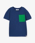 T-shirts - Blauw T-shirt met groene borstzak