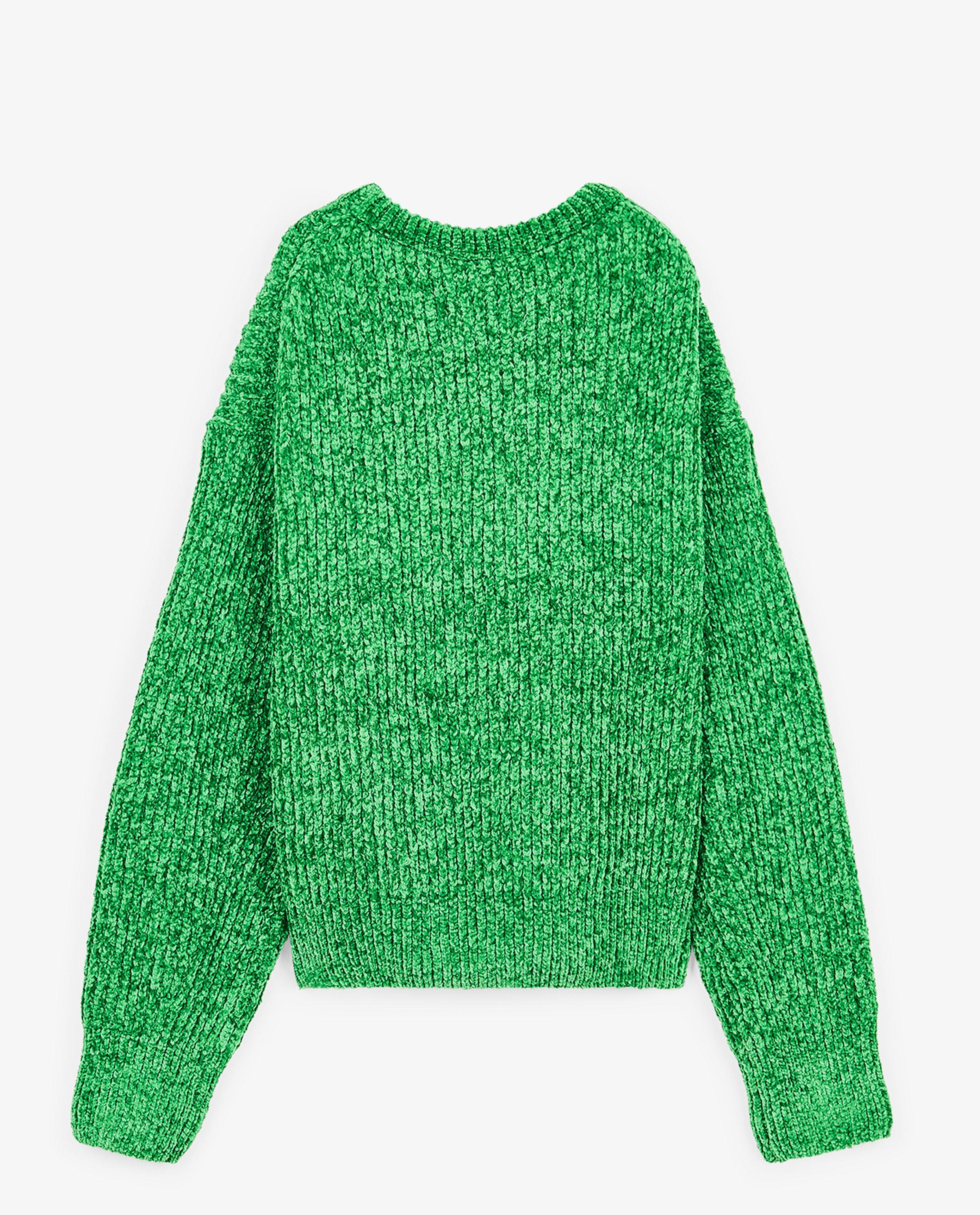 Pulls - Pull vert en fil chenille