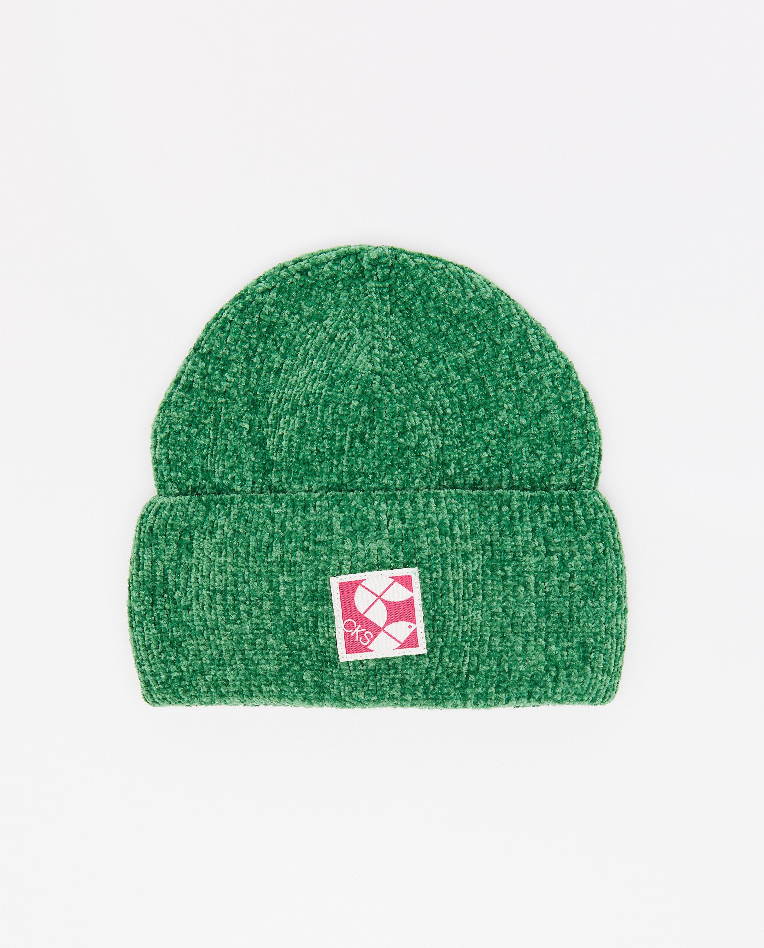 Groene muts van chenille garen - null - CKS