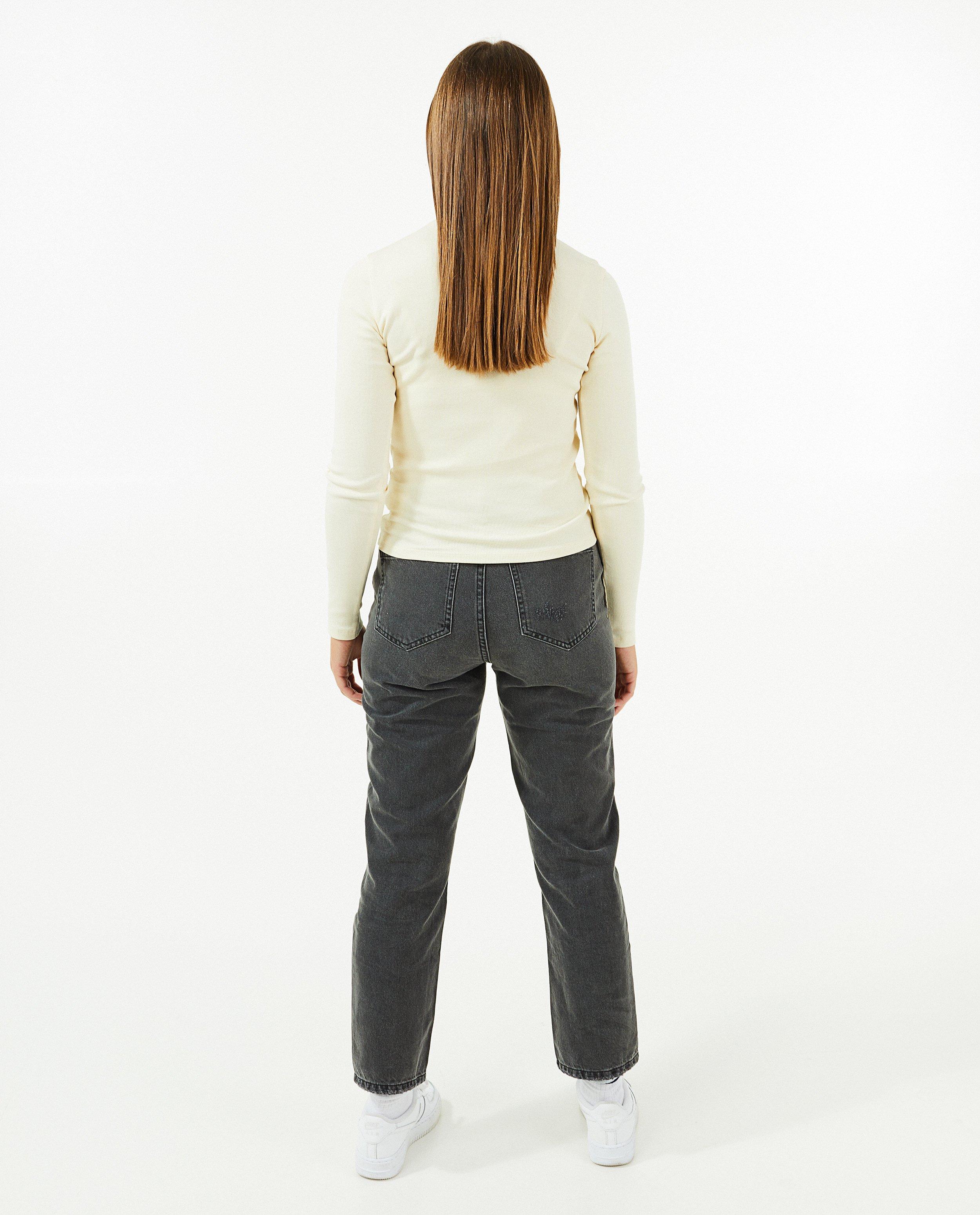 T-shirts - Bruine longsleeve met rib