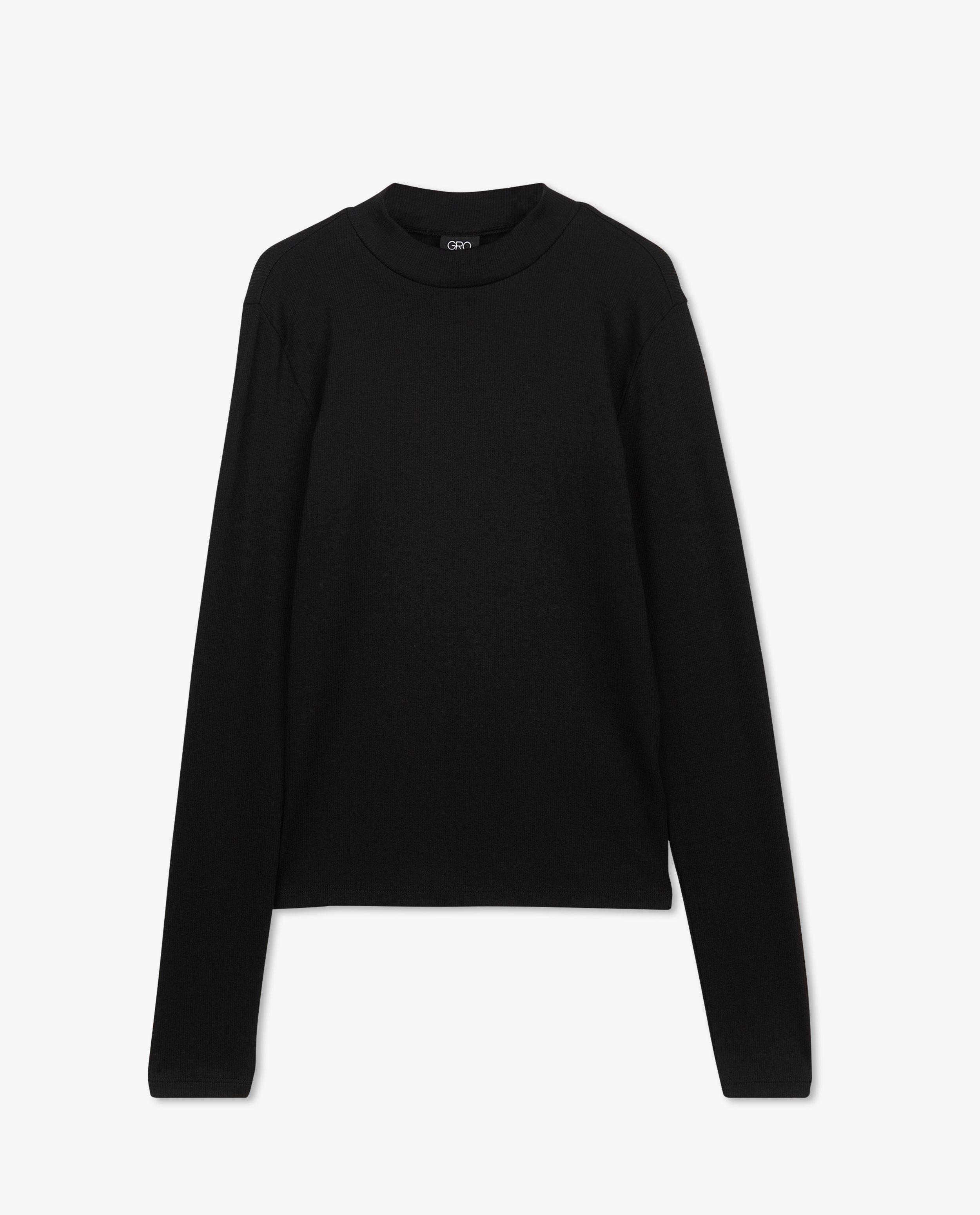 T-shirts - Bruine longsleeve met rib