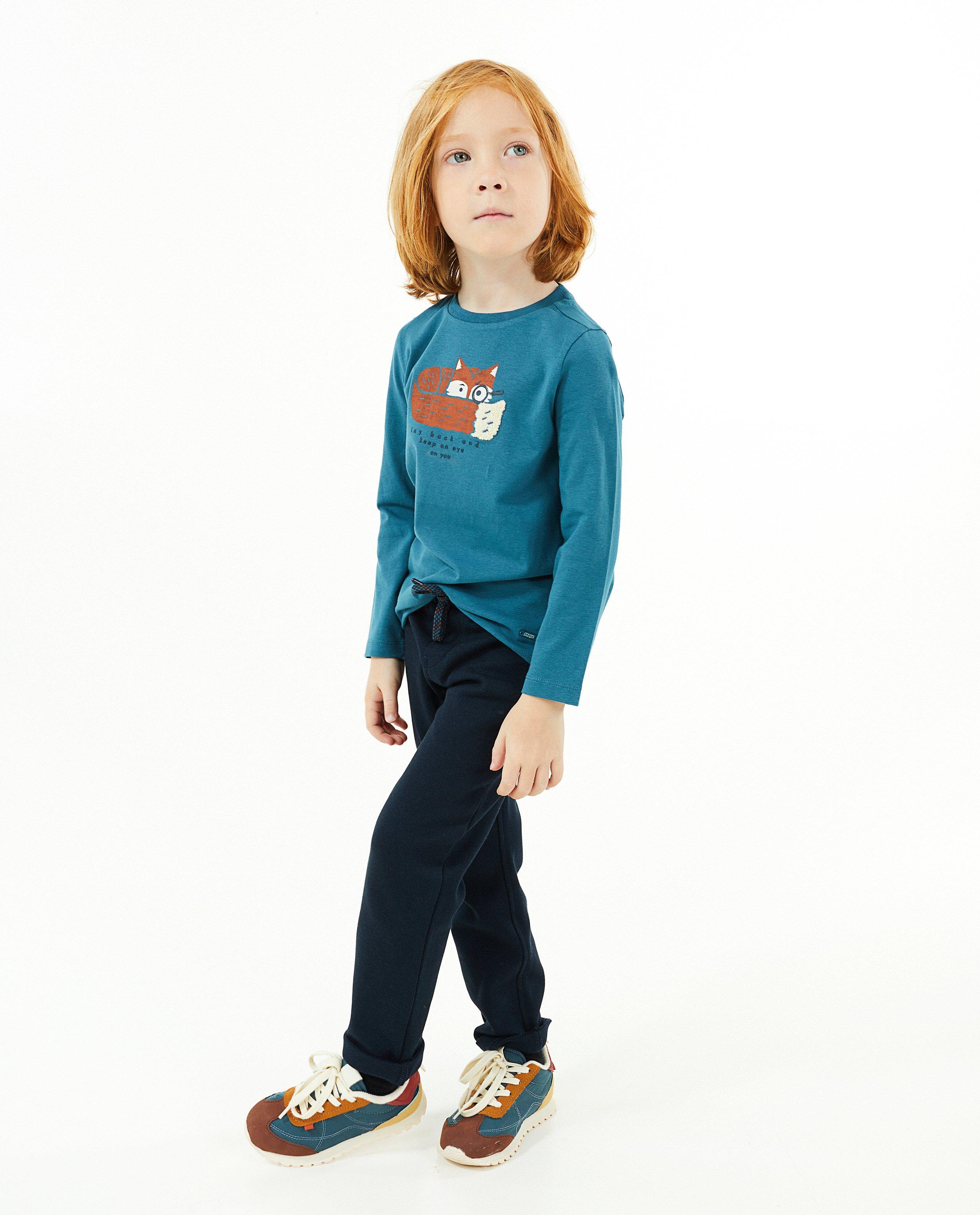 Blauwe longsleeve met print - null - Maya