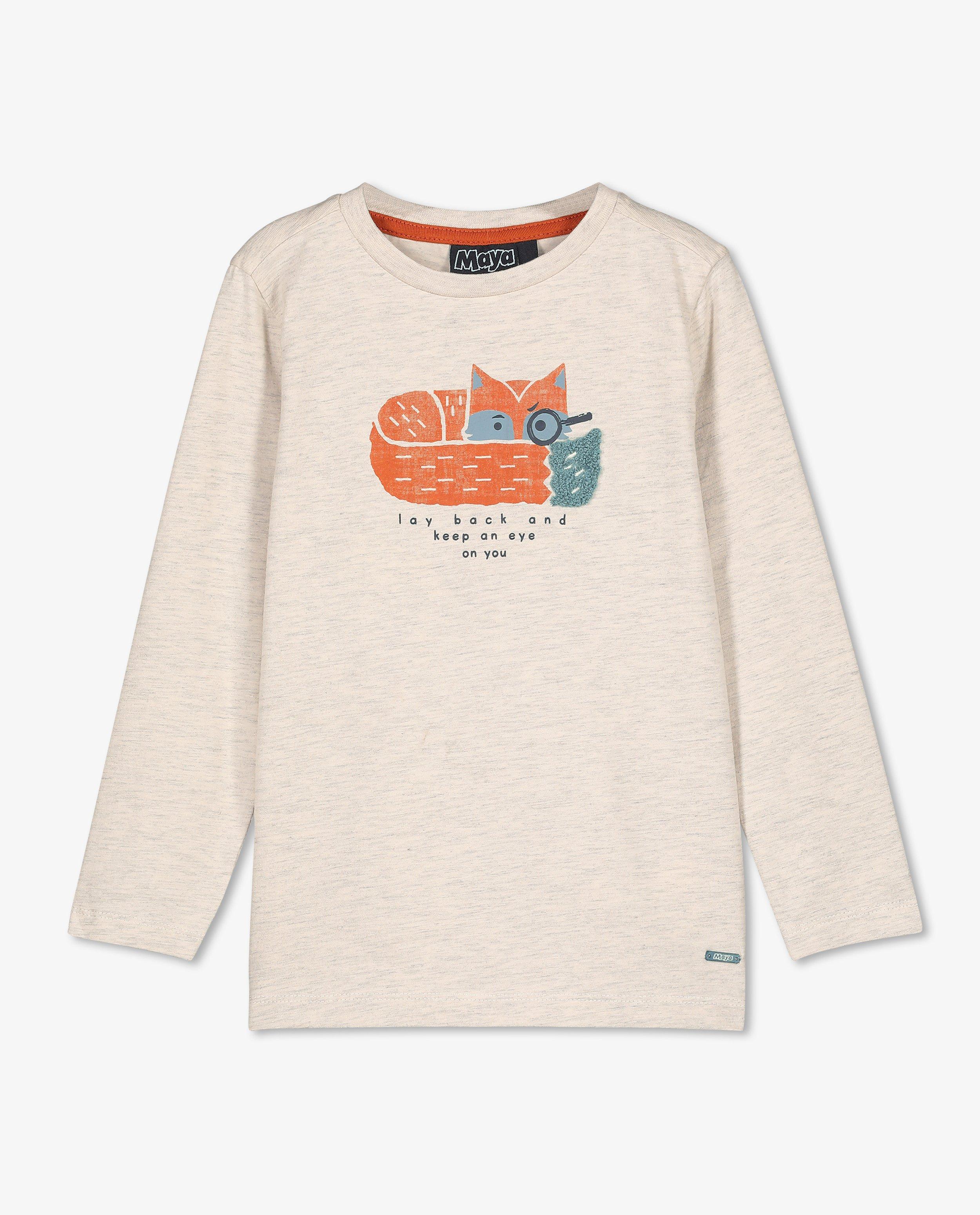 T-shirts - Blauwe longsleeve met print