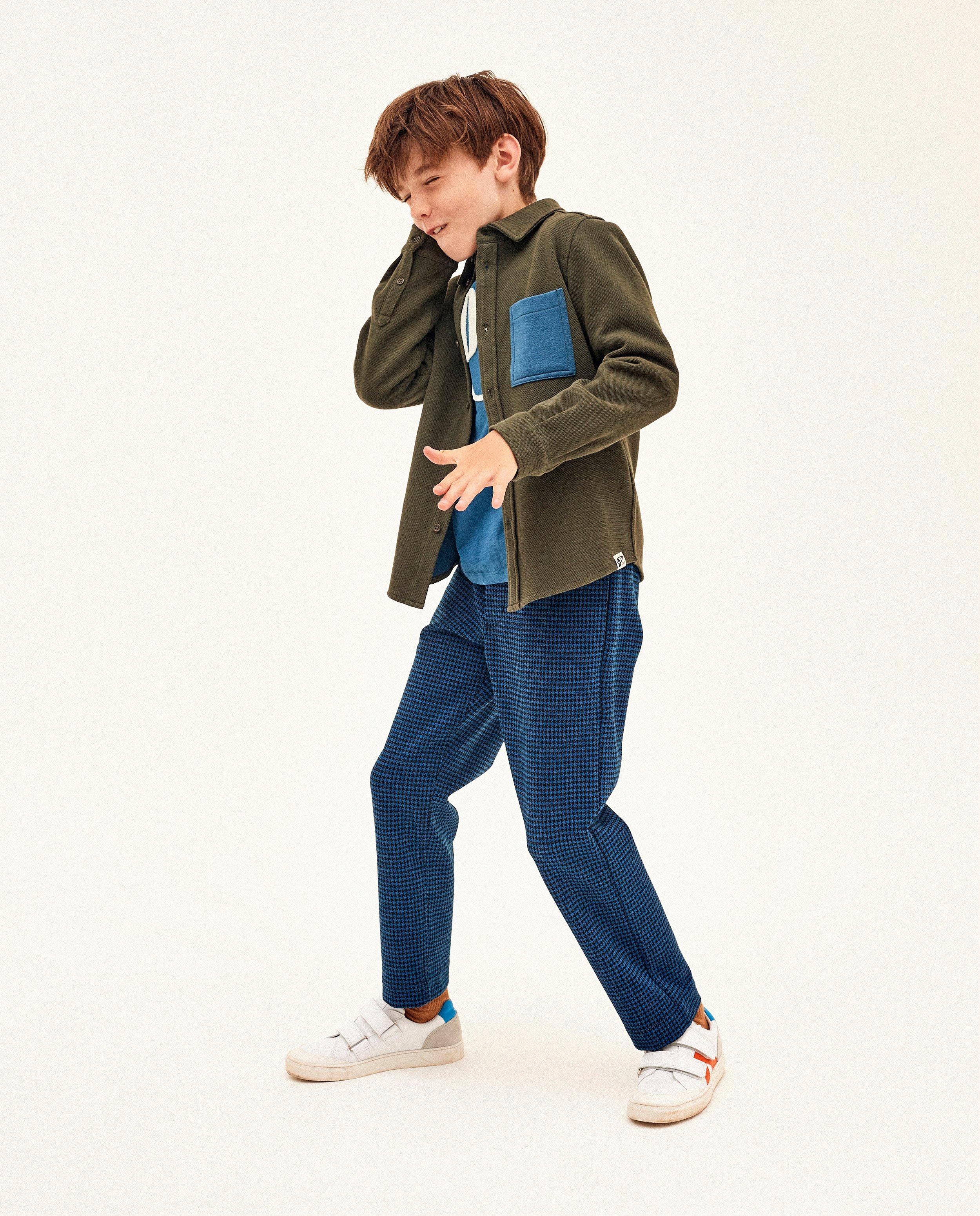 Pantalons - Pantalon bleu à imprimé