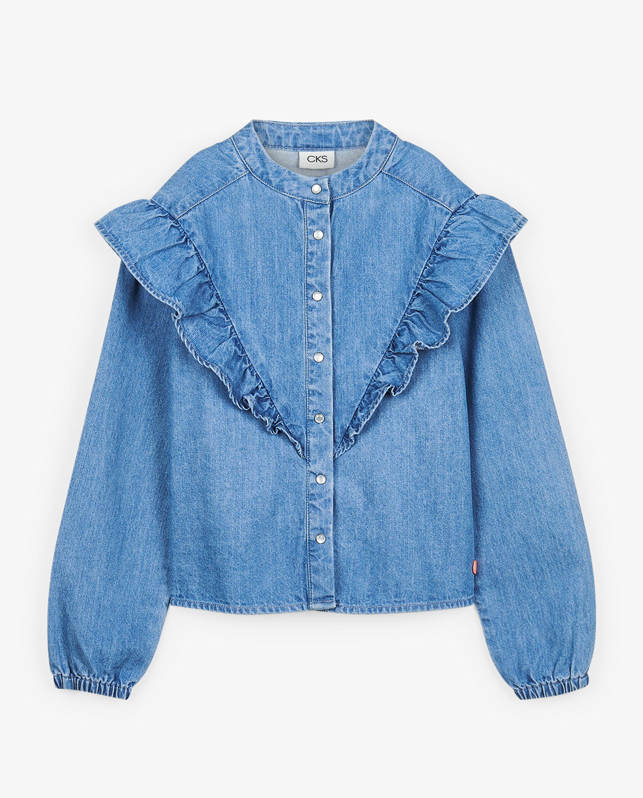 Blauw hemd met volants - Product Detail - blauw - afbeelding nummer 2