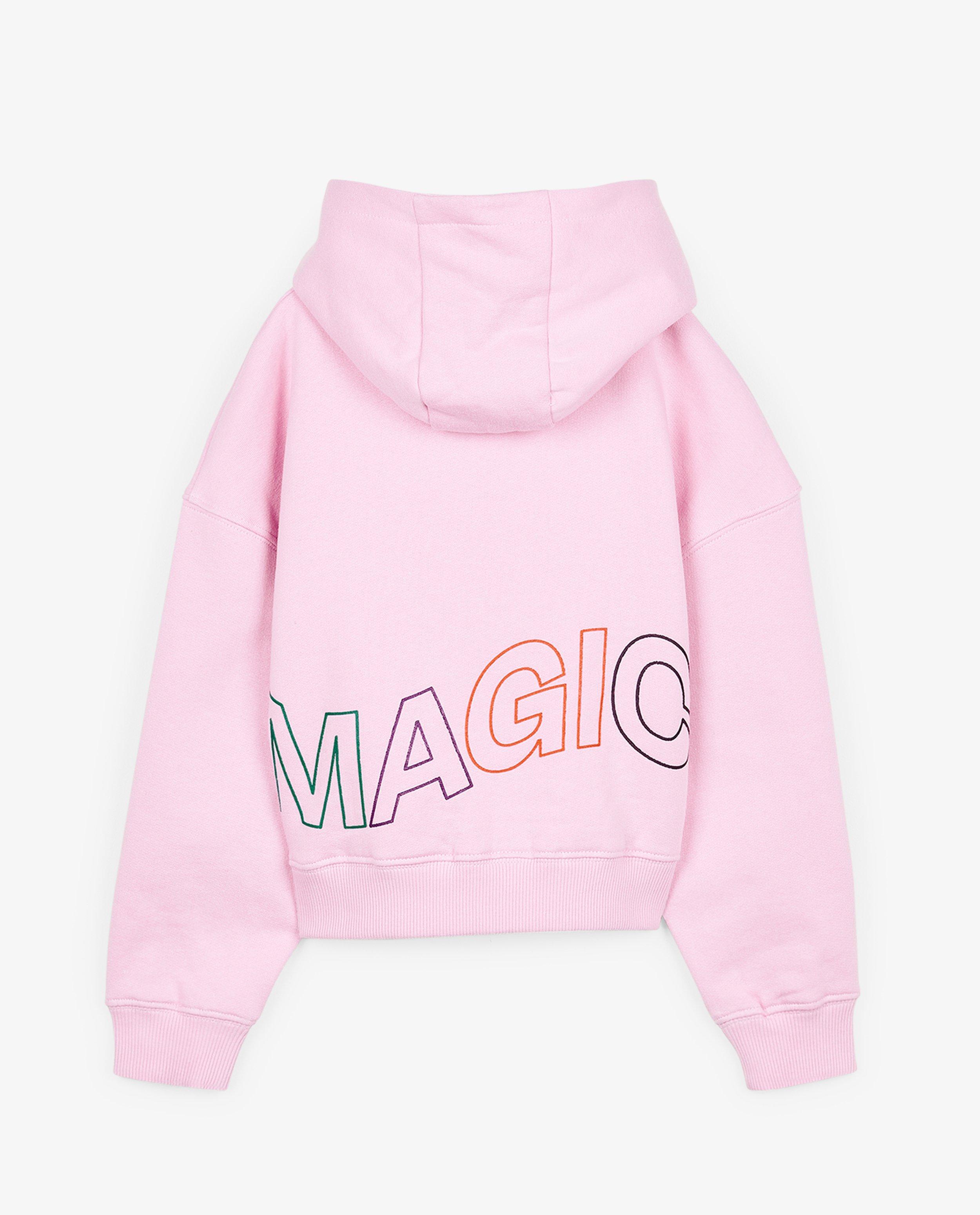 Sweaters - Roze hoodie met opschrift