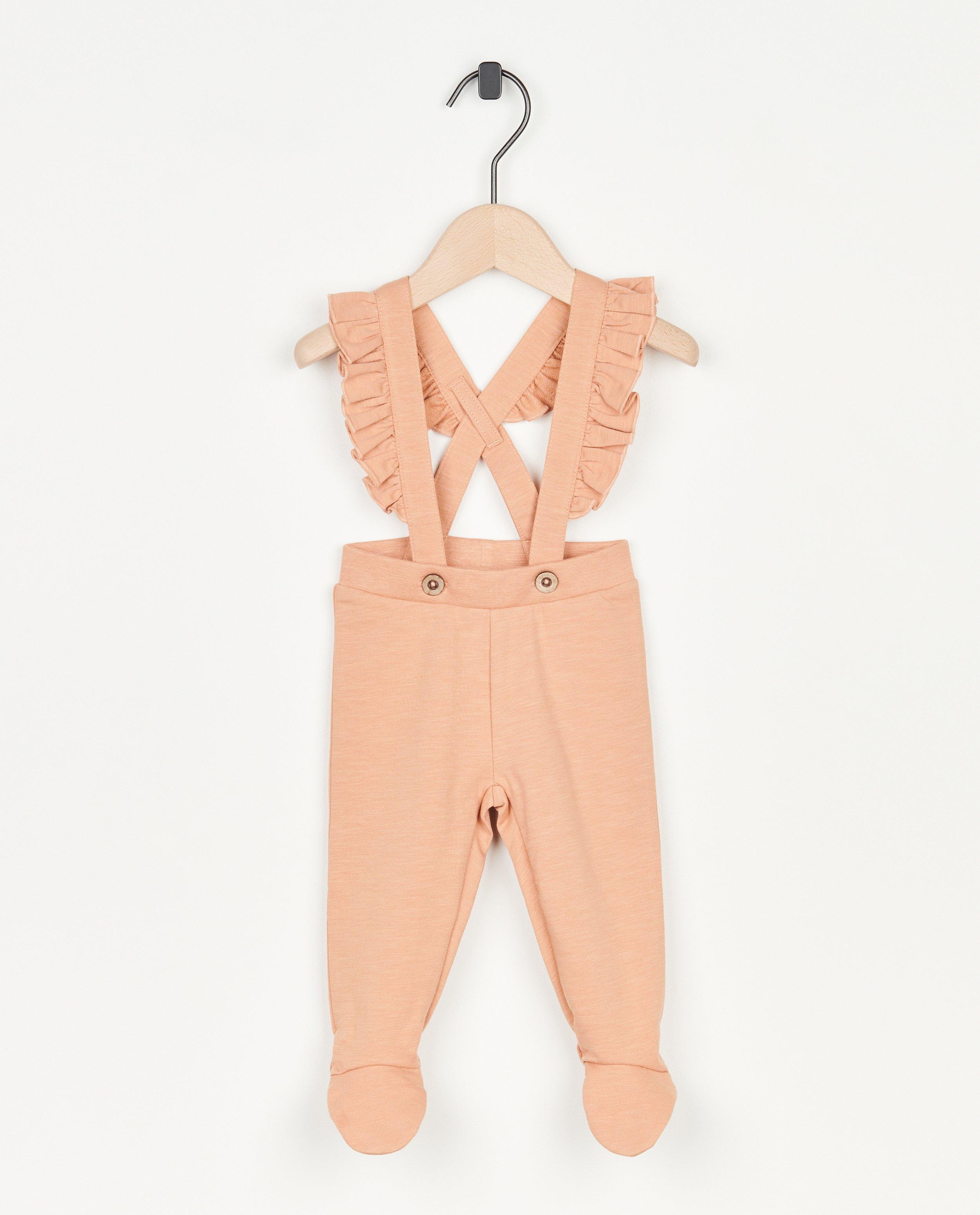 Pantalon vieux rose à bretelles - null - Newborn 50-68