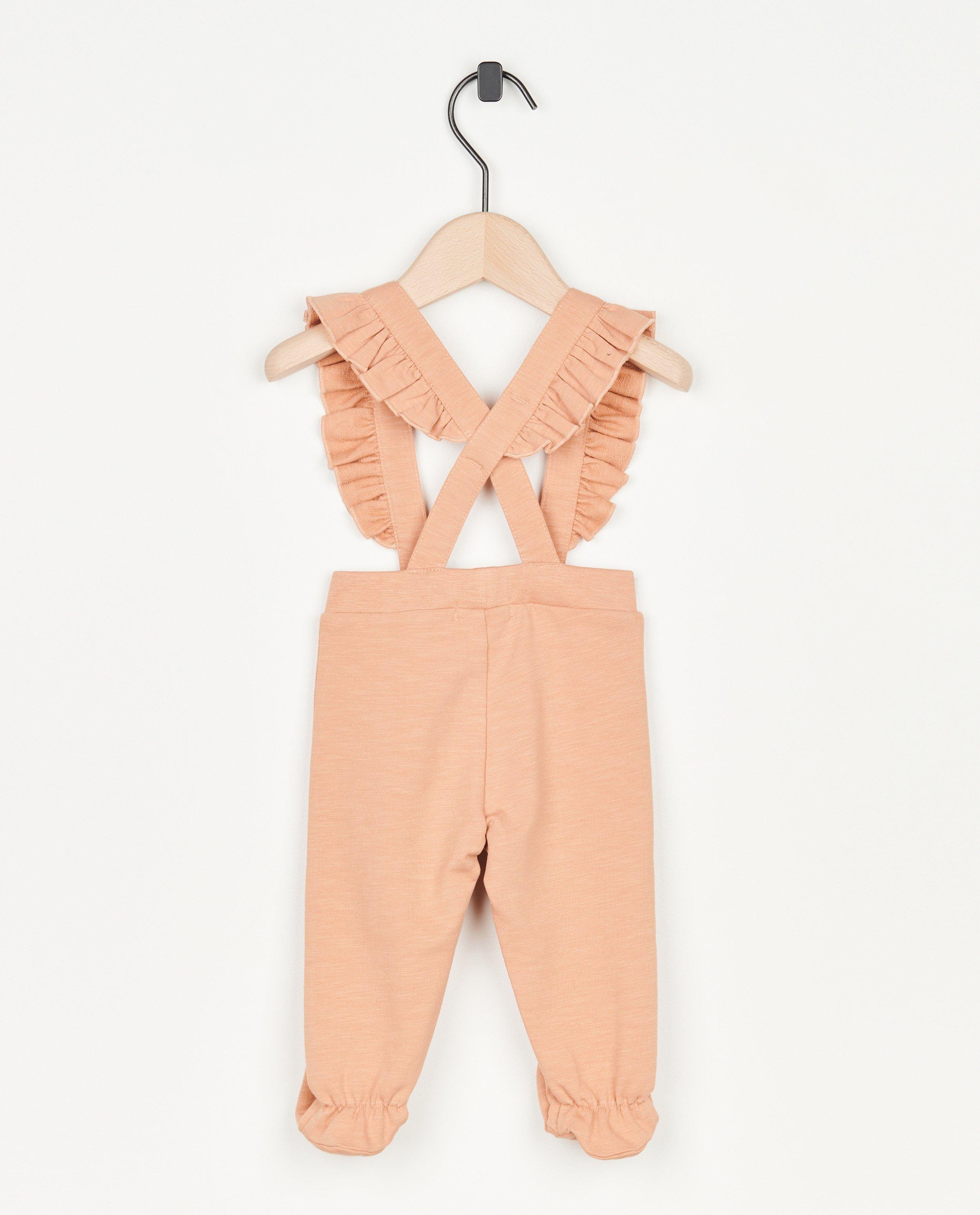 Leggings - Pantalon vieux rose à bretelles
