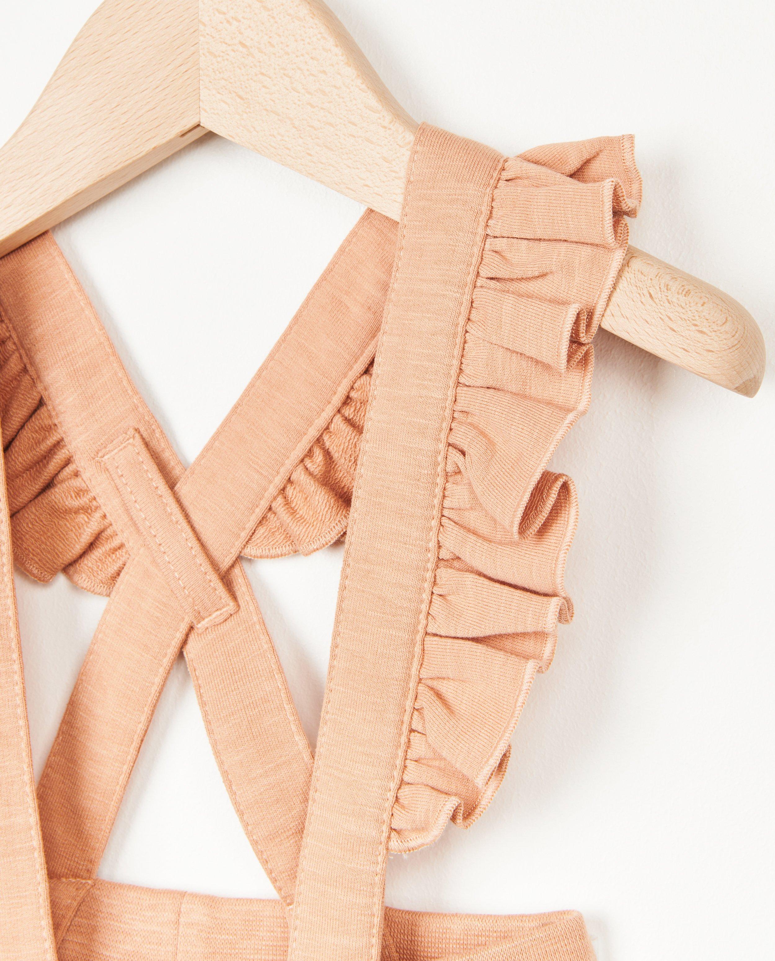 Leggings - Pantalon vieux rose à bretelles