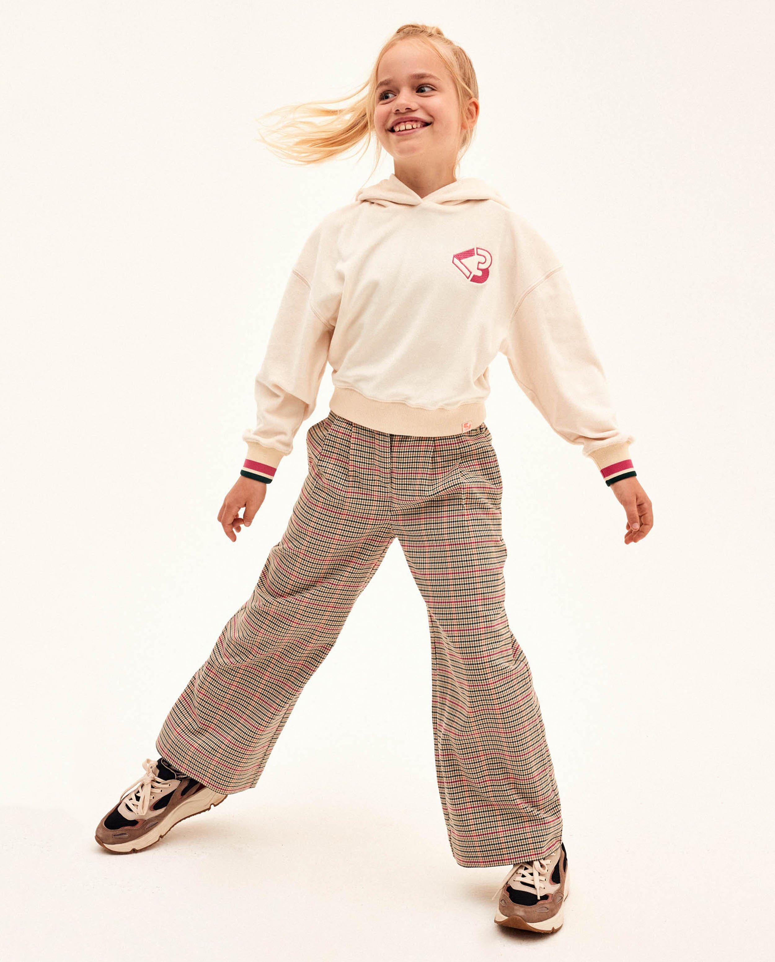 Wide leg broek met ruitpatroon - Product Detail - lichtbeige - afbeelding nummer 1