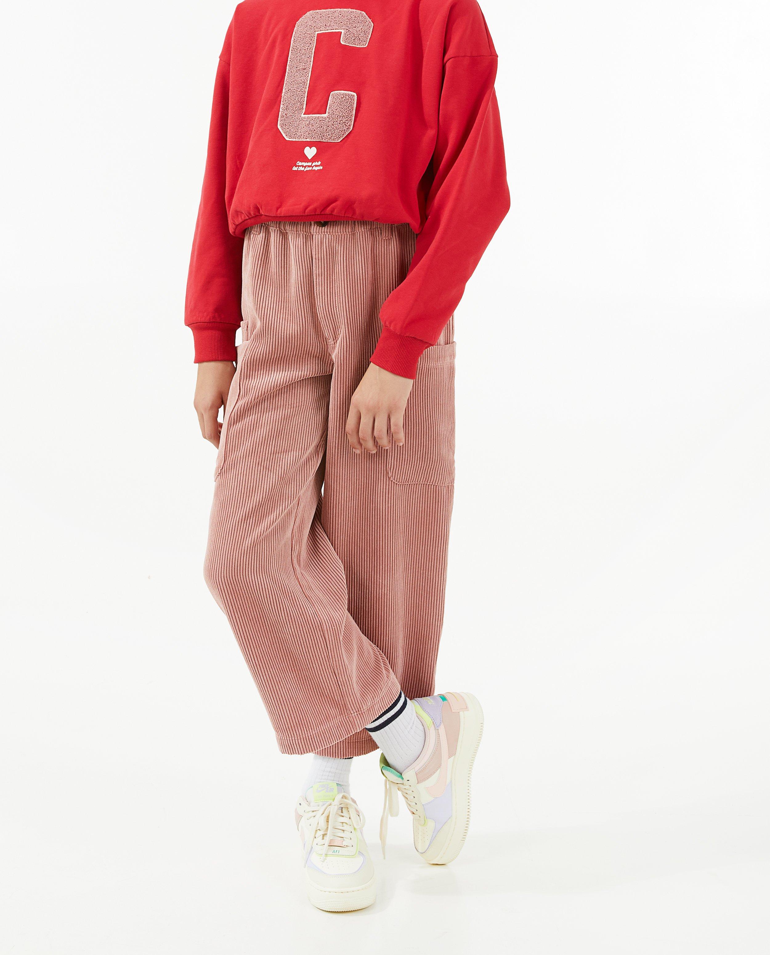 Pantalons - Pantalon rose en velours côtelé