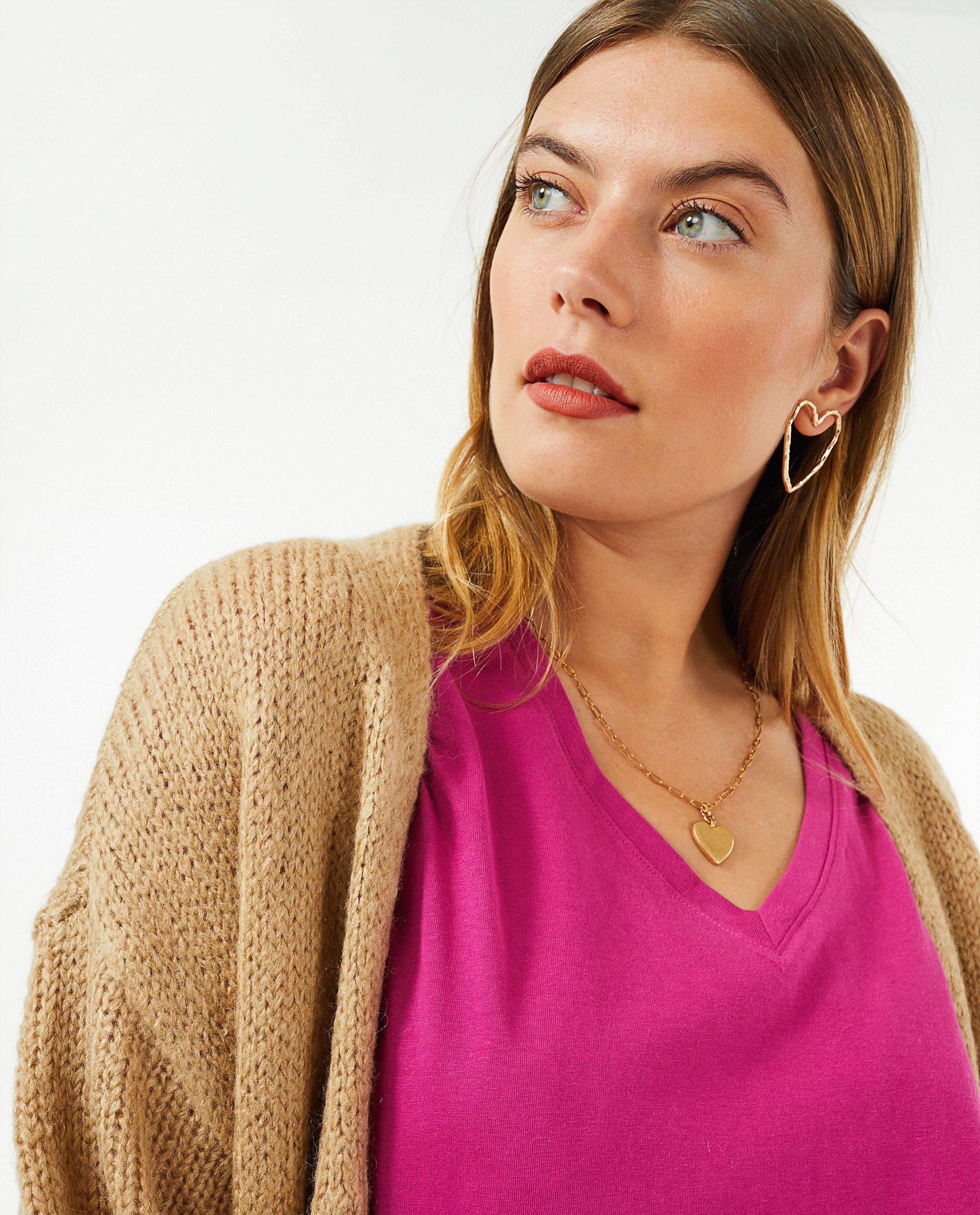 Cardigans - Cardigan brun clair en tricot