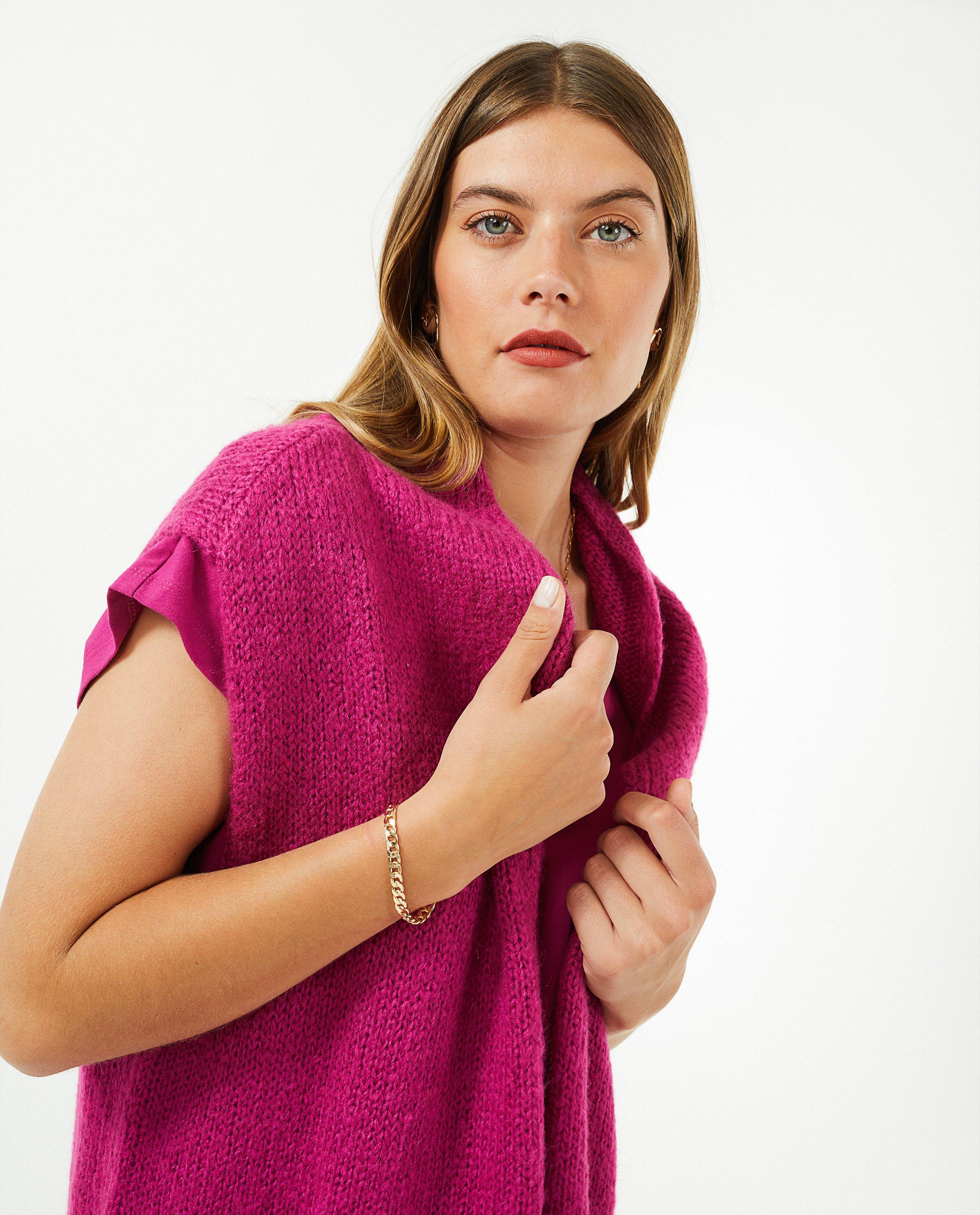 Fuchsia gebreide cardigan - null - Sora