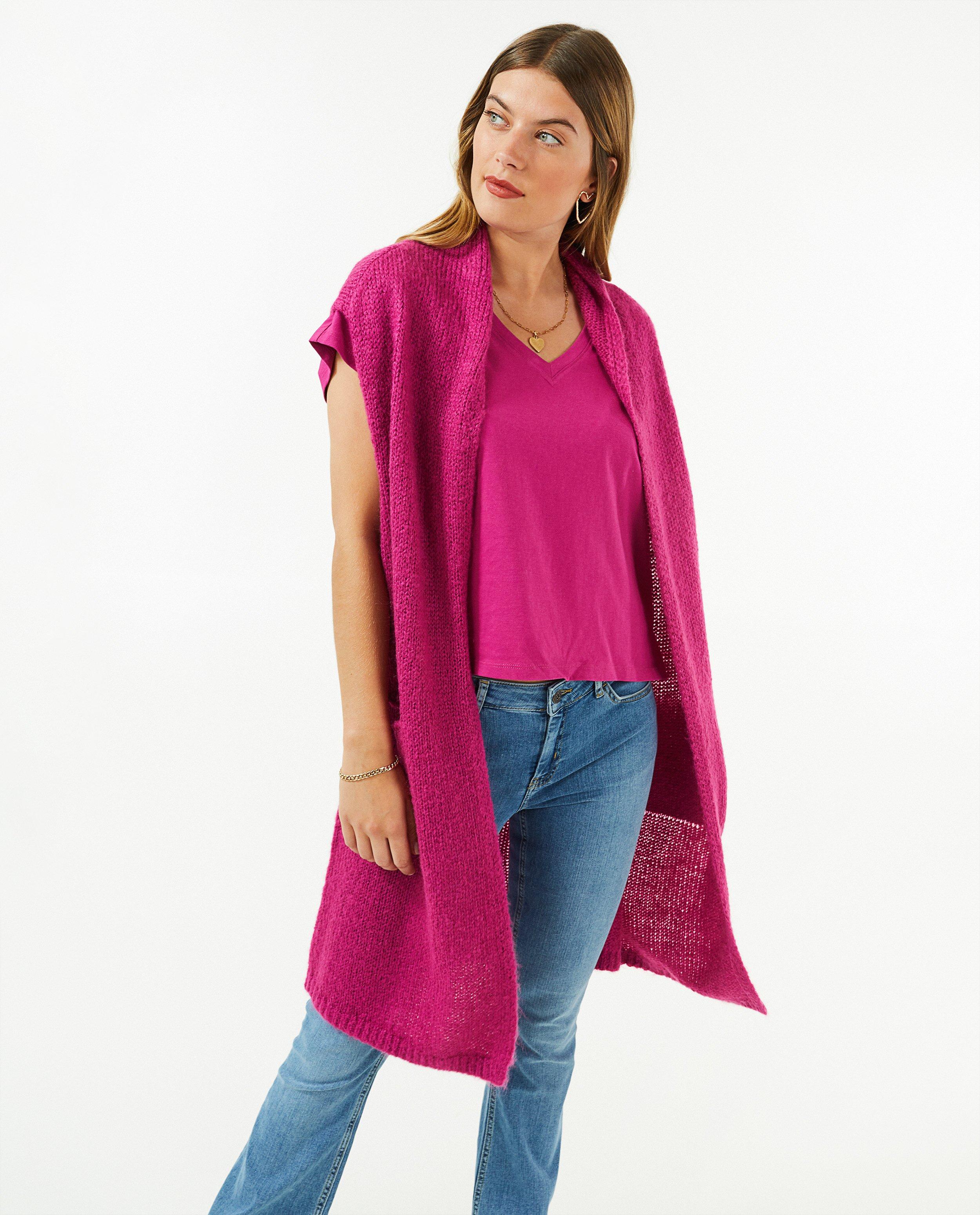 Cardigan - Fuchsia gebreide cardigan