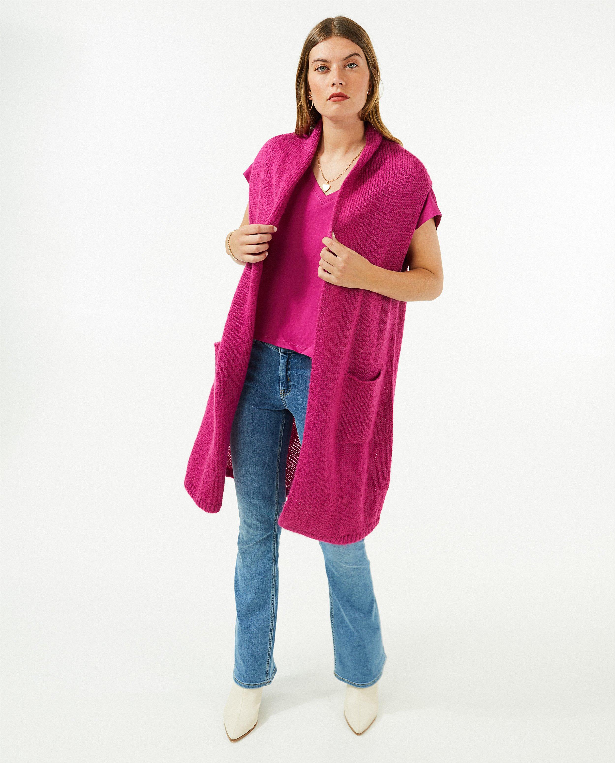 Cardigan - Fuchsia gebreide cardigan