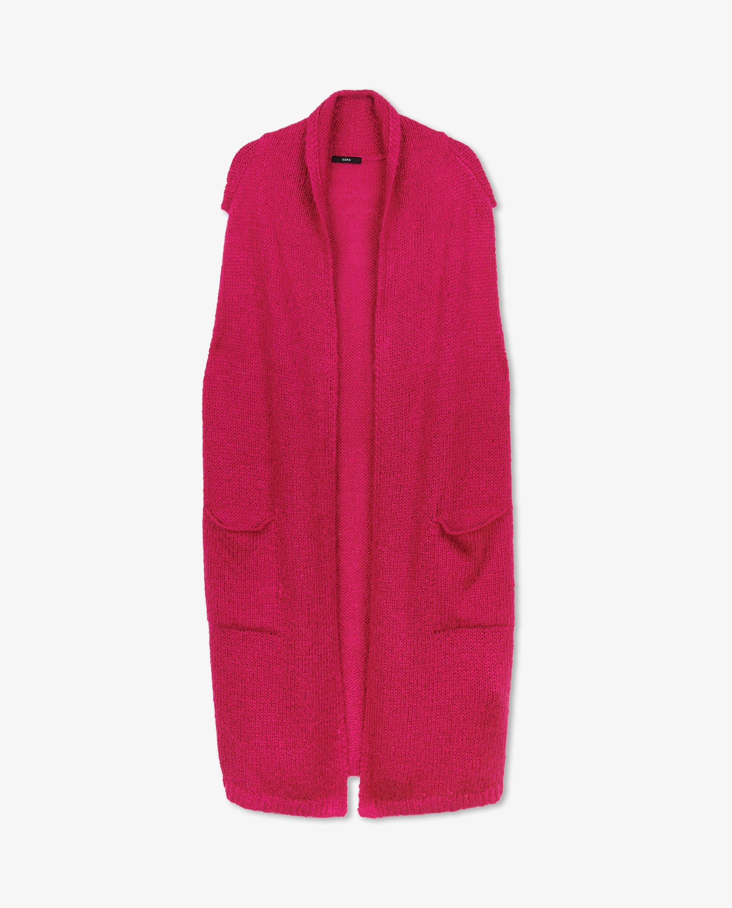 Cardigan - Fuchsia gebreide cardigan