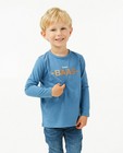 T-shirts - Blauwe longsleeve met opschrift (NL)