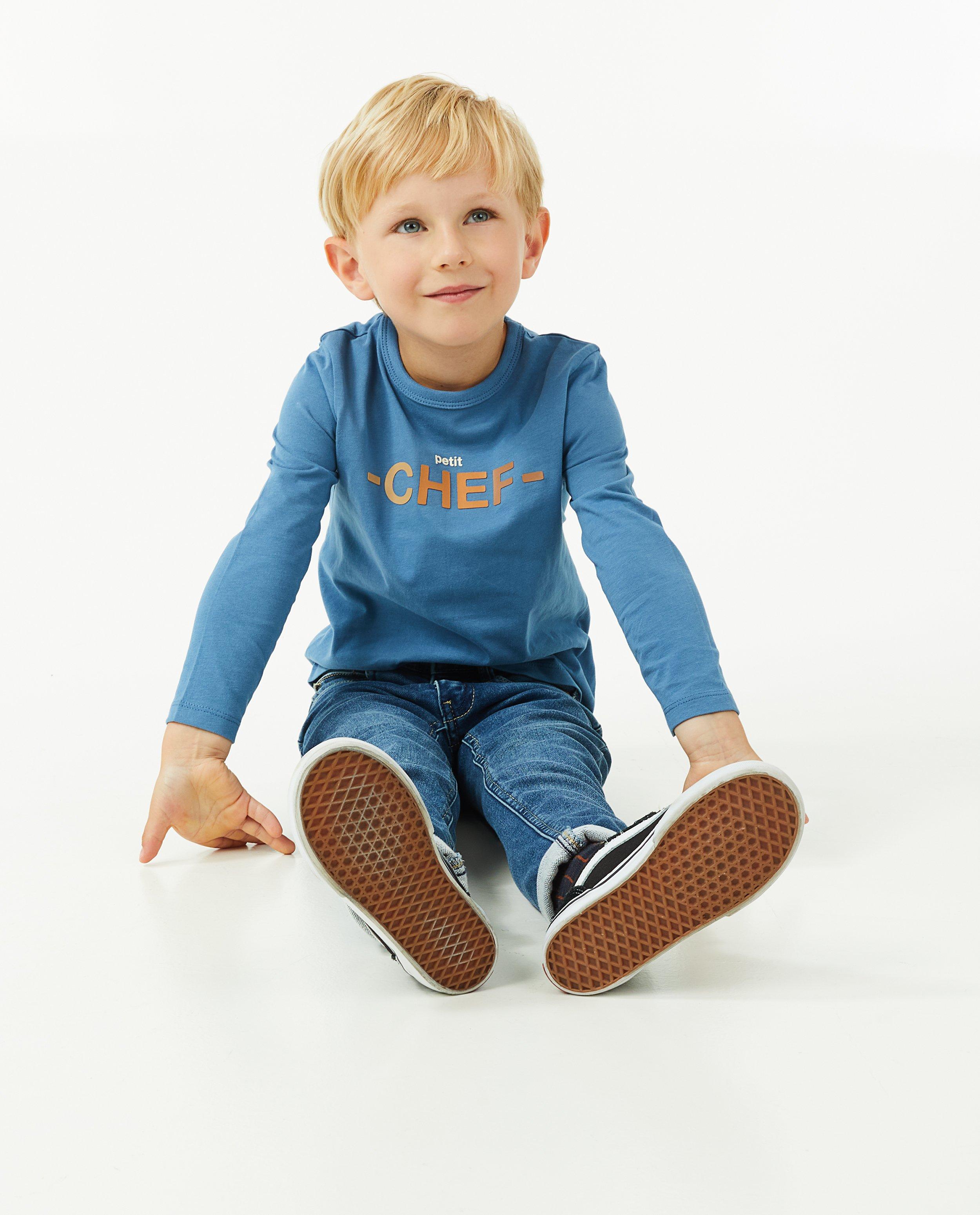 T-shirt brun à manches longues avec une inscription (FR) - null - Kidz Nation