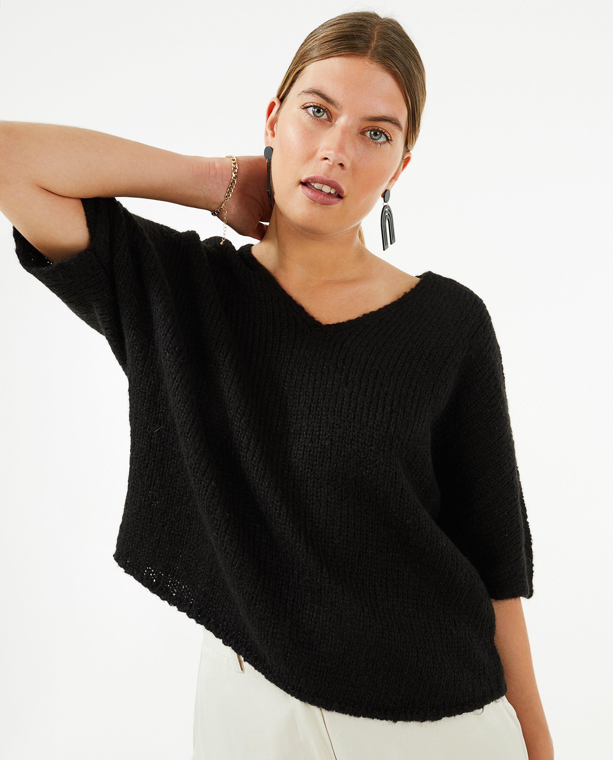Pull noir en laine - null - Sora
