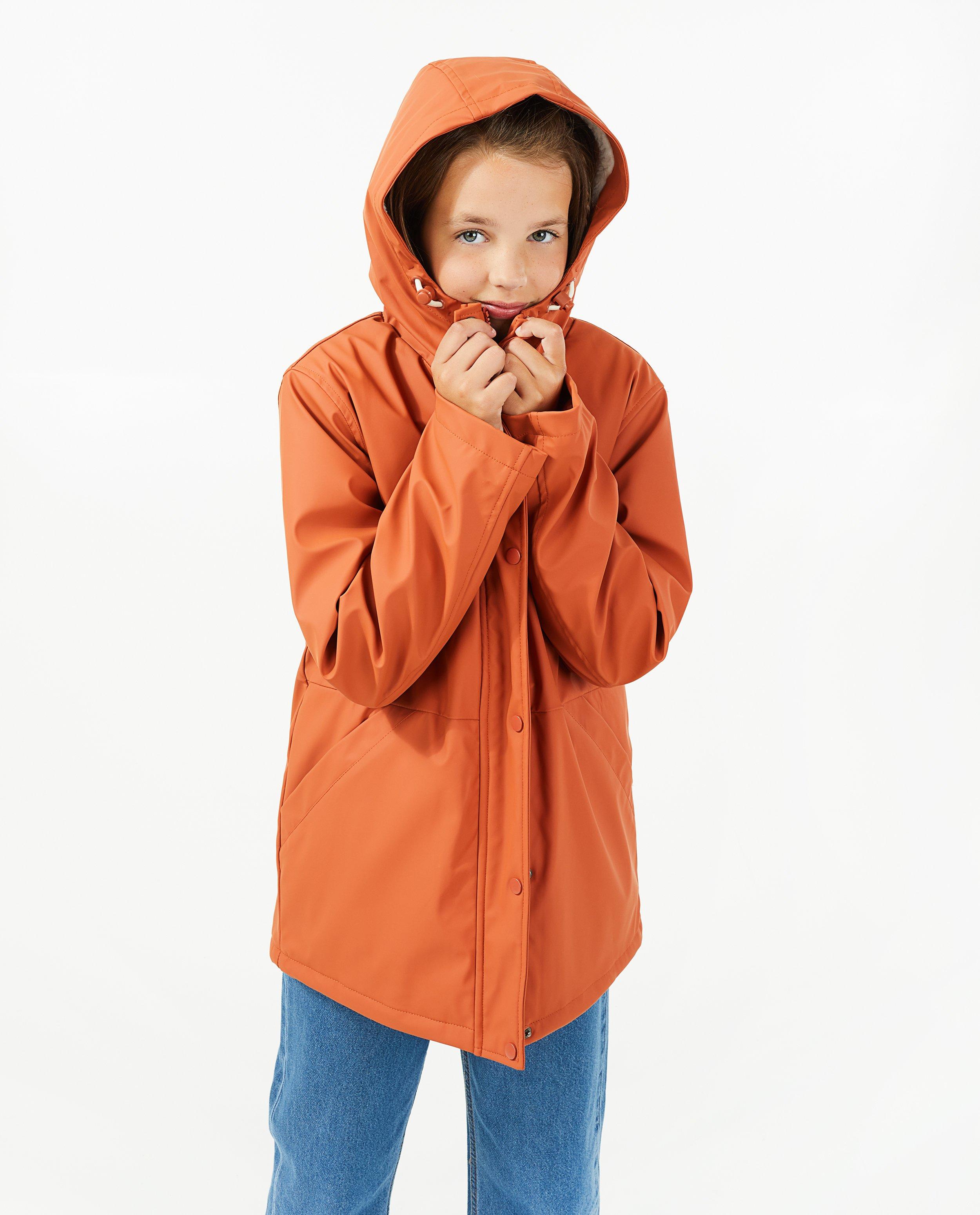 Poncho's en teddy's - Rubberen regenjas in oranje