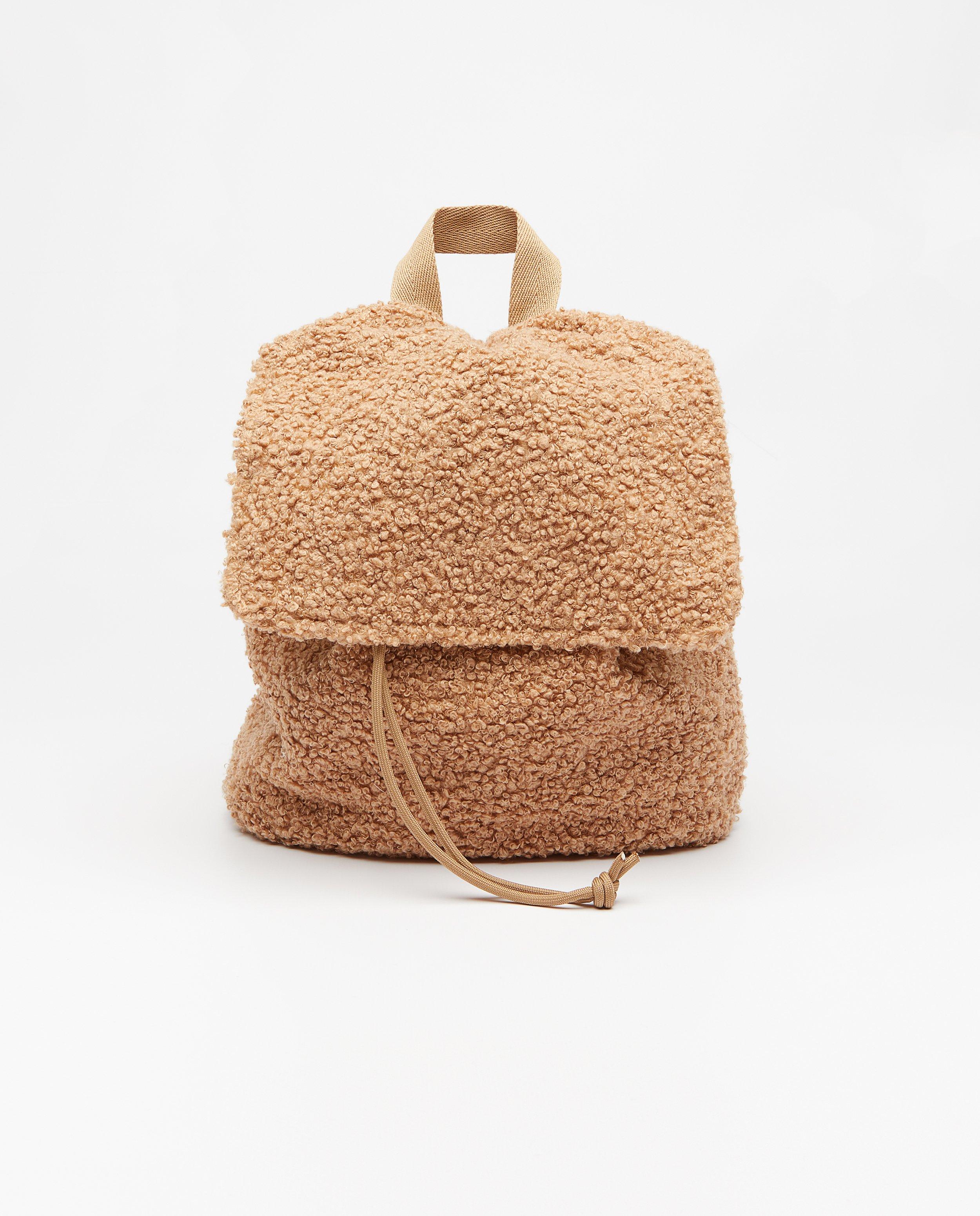 Bruine rugzak met teddy - null - Jollein